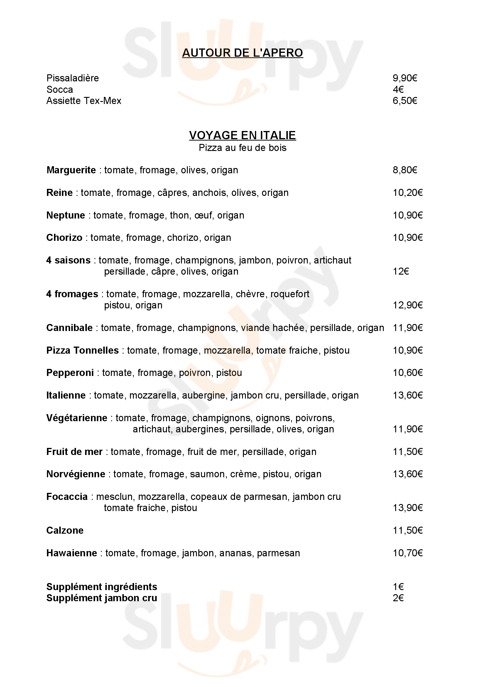 Les Tonnelles Antibes Menu - 1