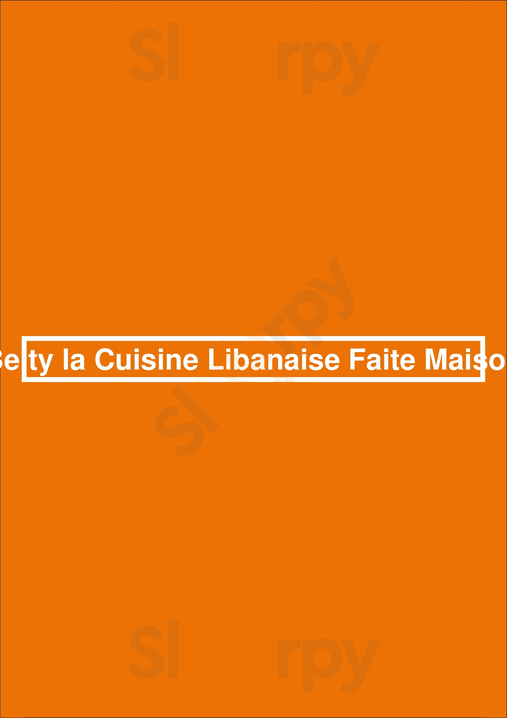 Beity La Cuisine Libanaise Faite Maison Levallois-Perret Menu - 1