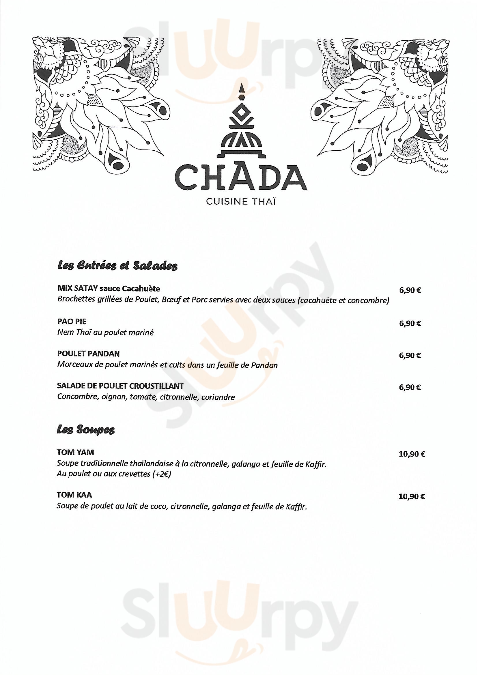 Chada Cuisine Thaï Rennes Menu - 1