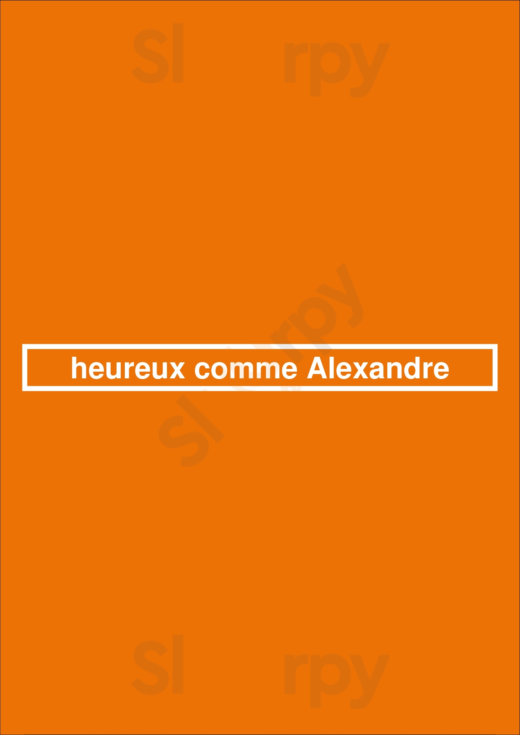 Heureux Comme Alexandre Metz Menu - 1