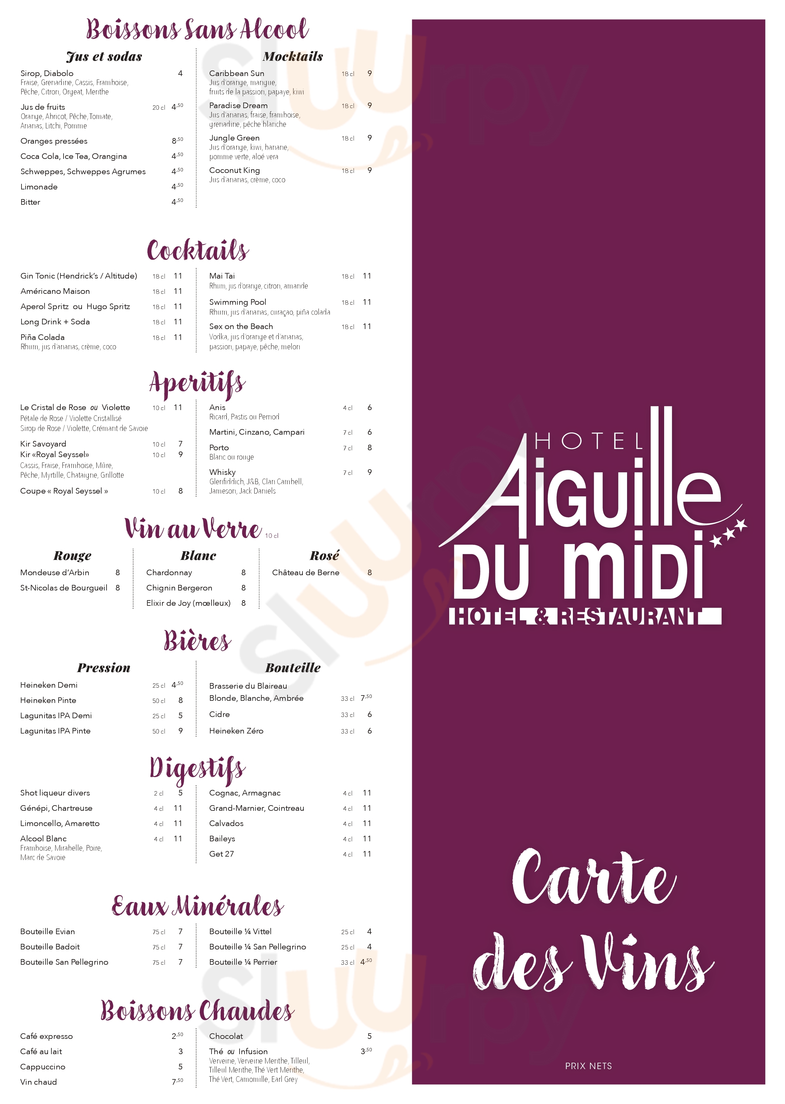 Aiguille Du Midi Chamonix Menu - 1