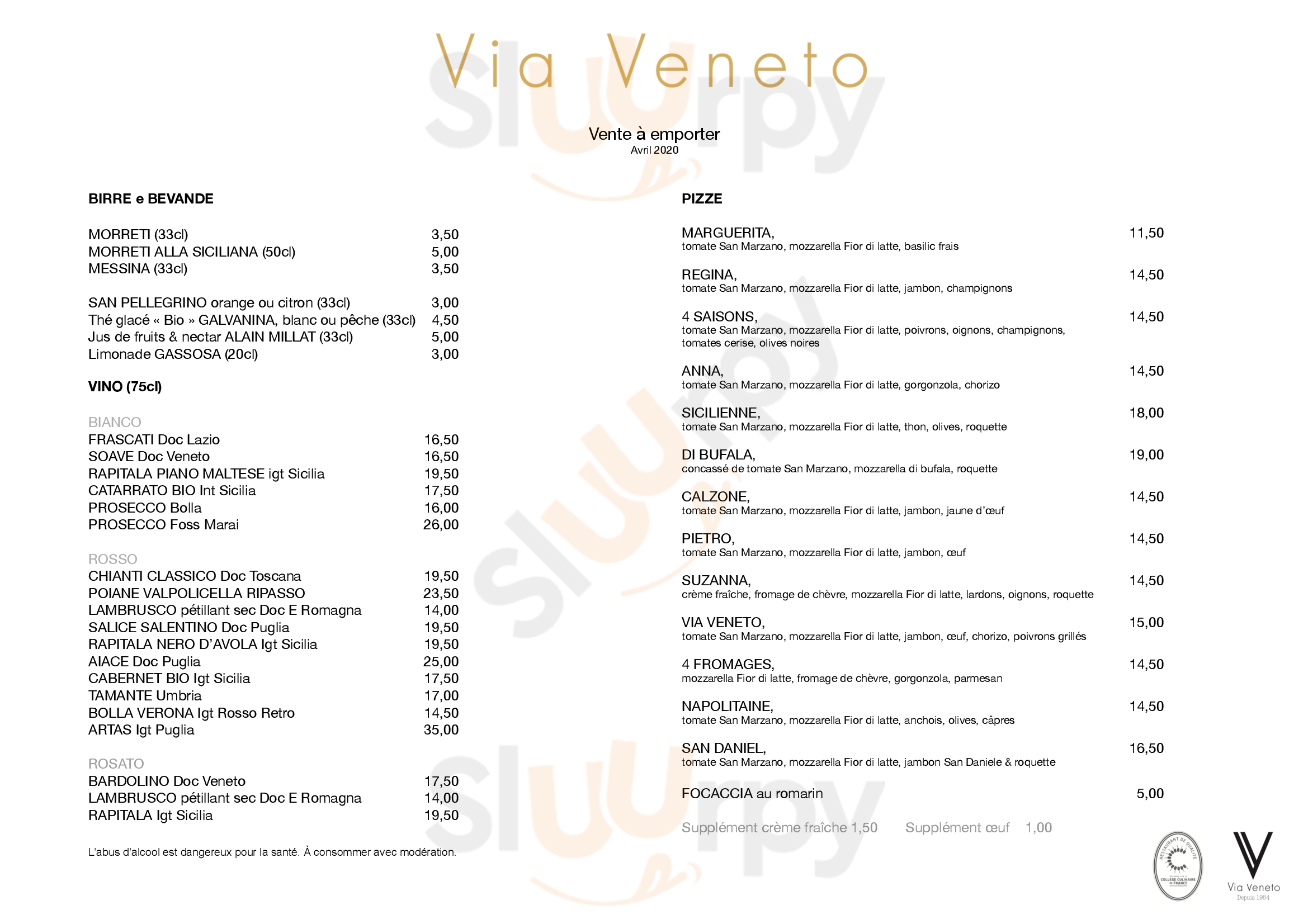 Pizza Via Veneto Versailles Menu - 1