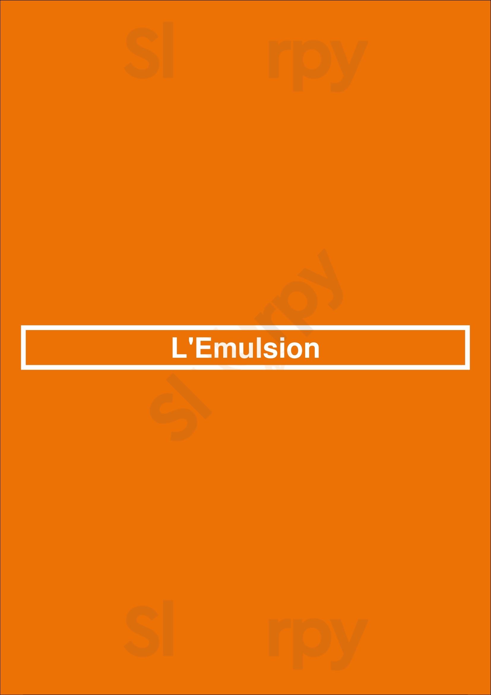 L'emulsion Chambéry Menu - 1