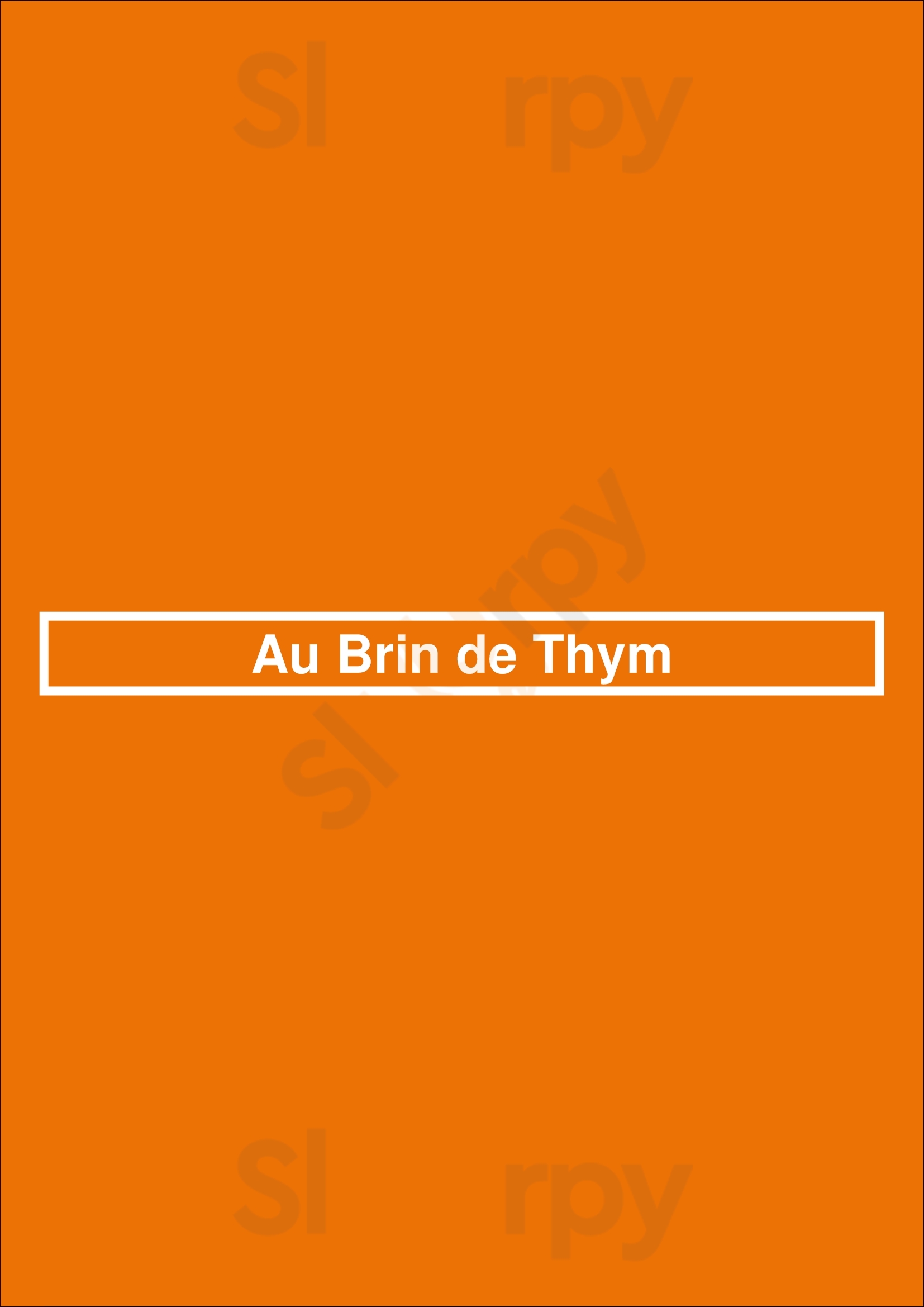 Au Brin De Thym Arles Menu - 1