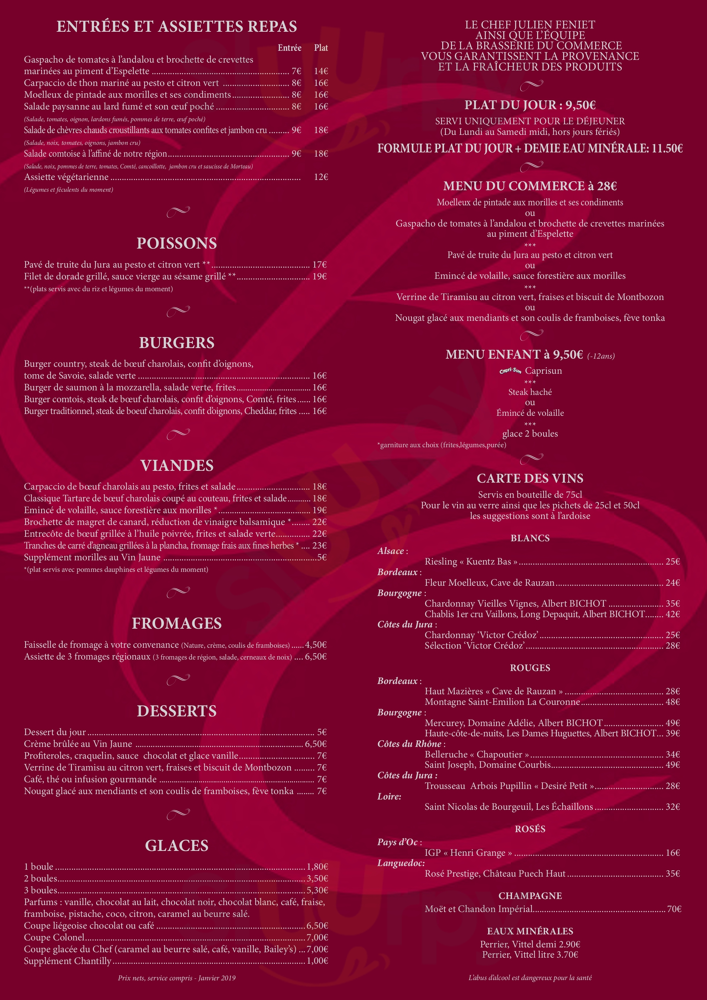 Brasserie Du Commerce Besançon Menu - 1