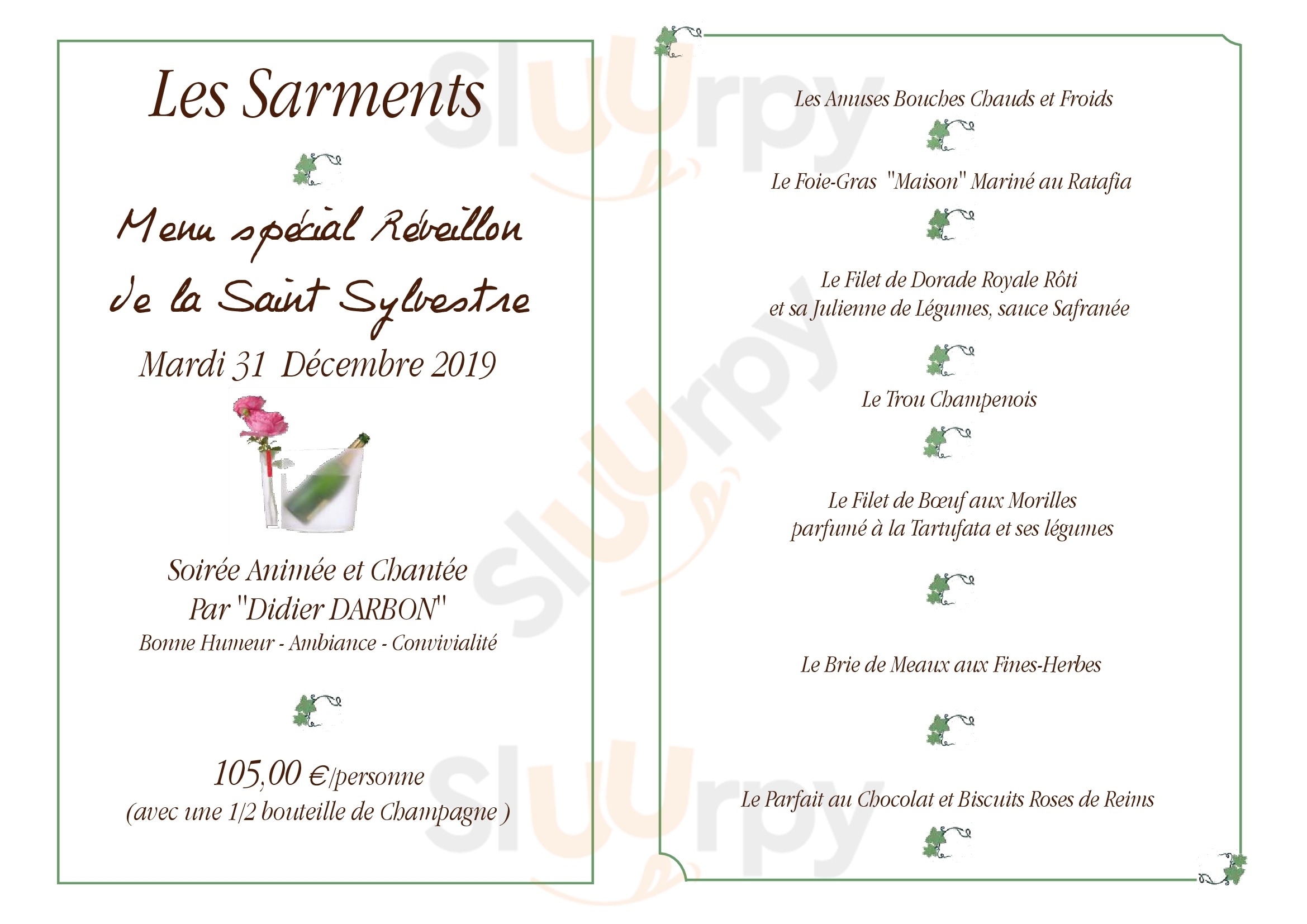 Les Sarments Reims Menu - 1