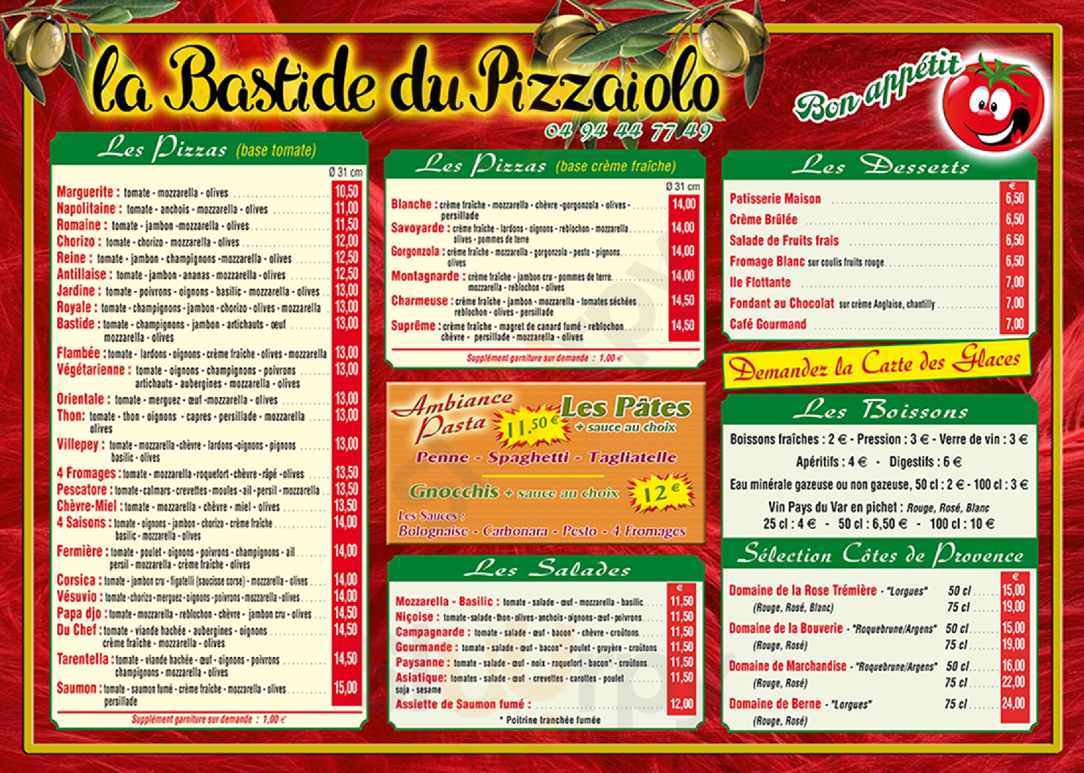 La Bastide Du Pizzaiolo Fréjus Menu - 1