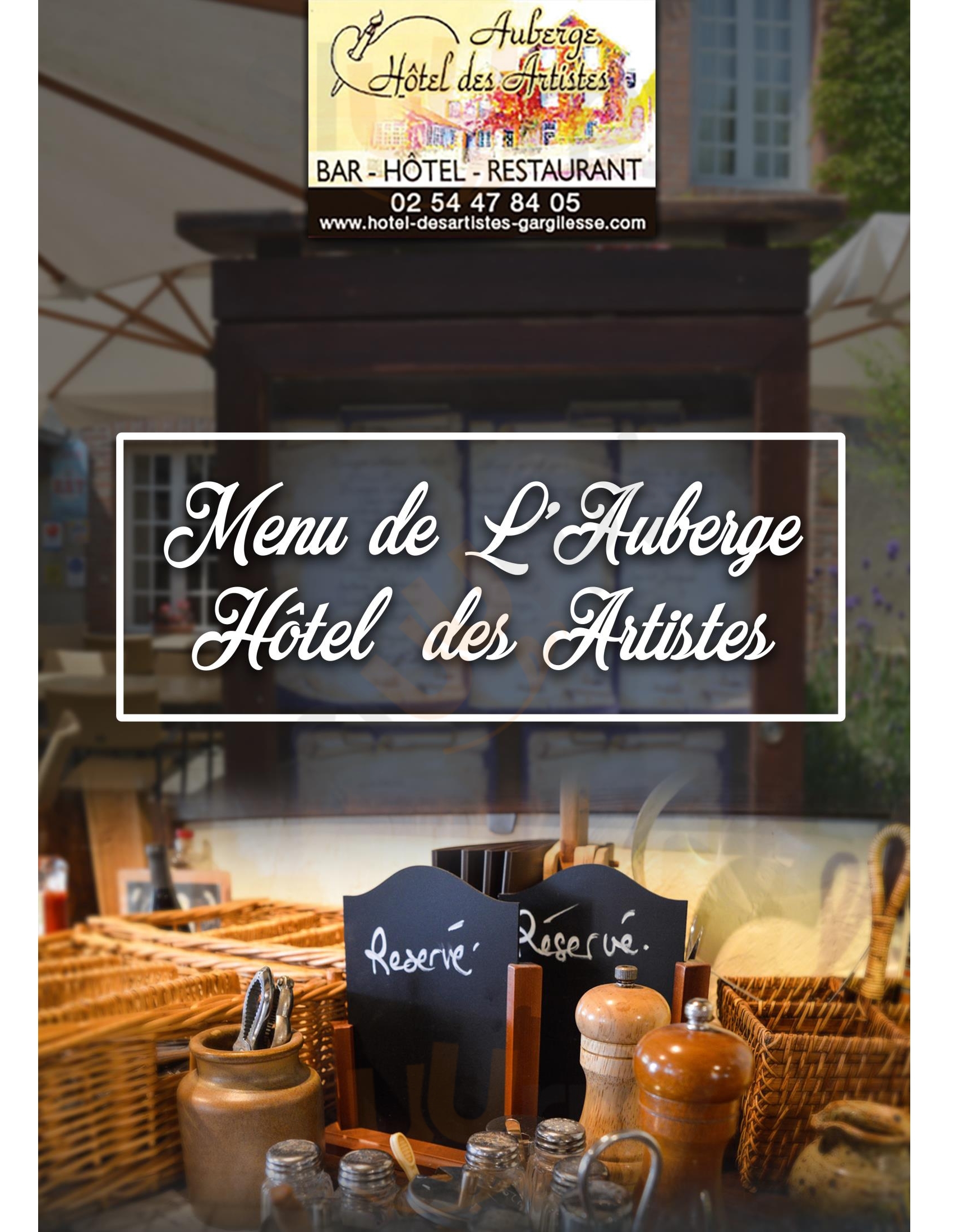 Auberge Hotel Des Artistes Gargilesse-Dampierre Menu - 1