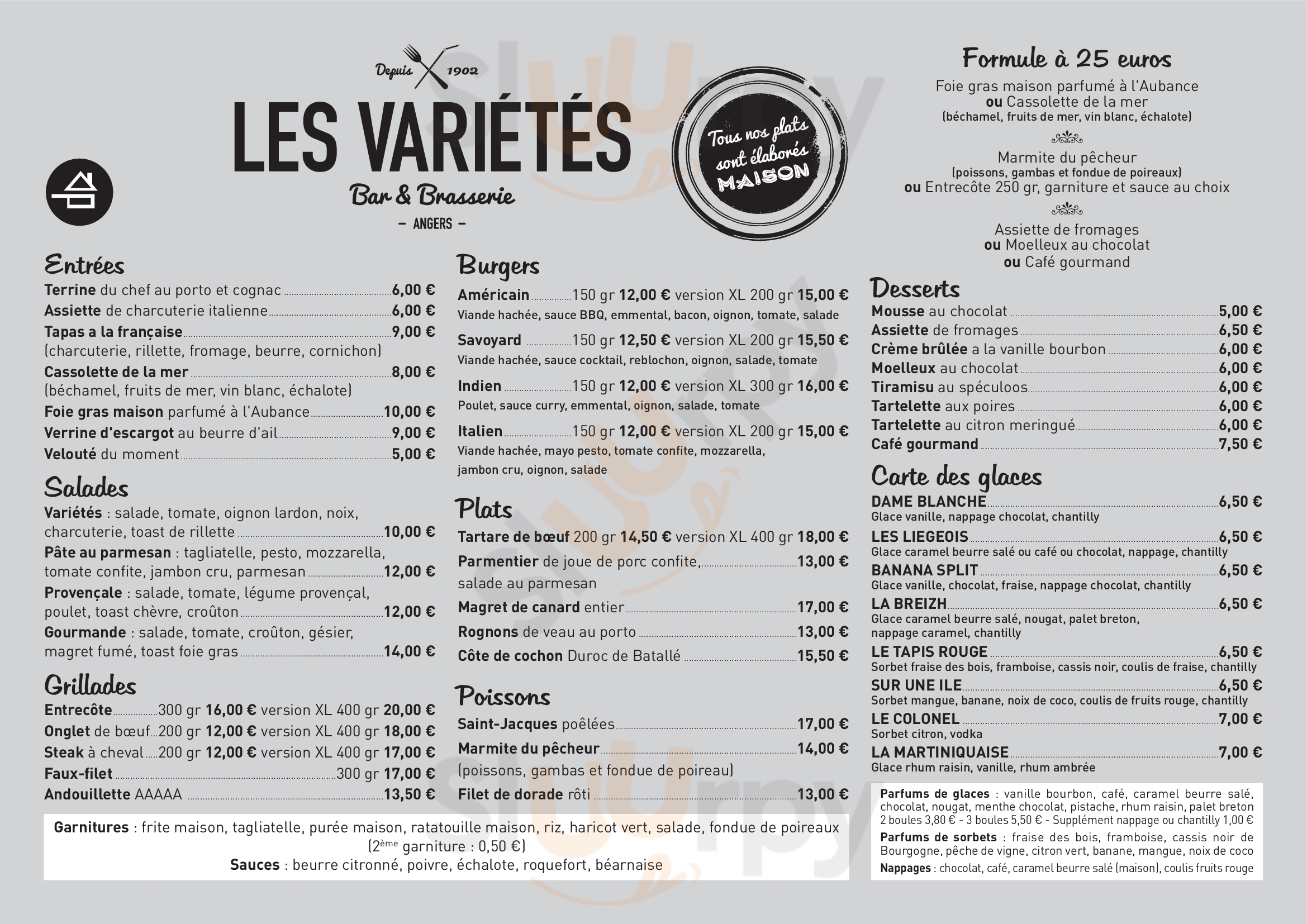 Les Variétés Angers Menu - 1