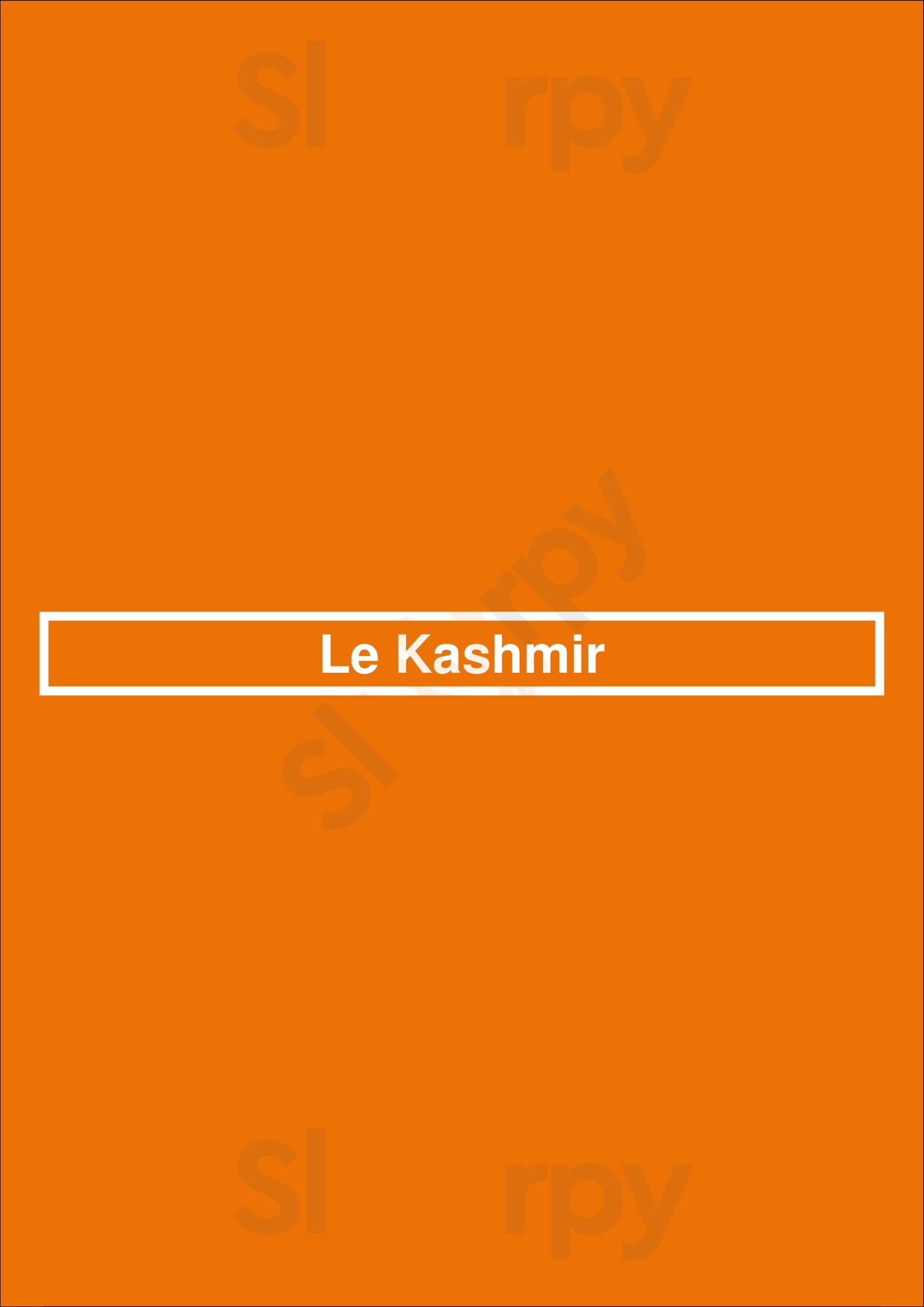 Le Kashmir Brest Menu - 1