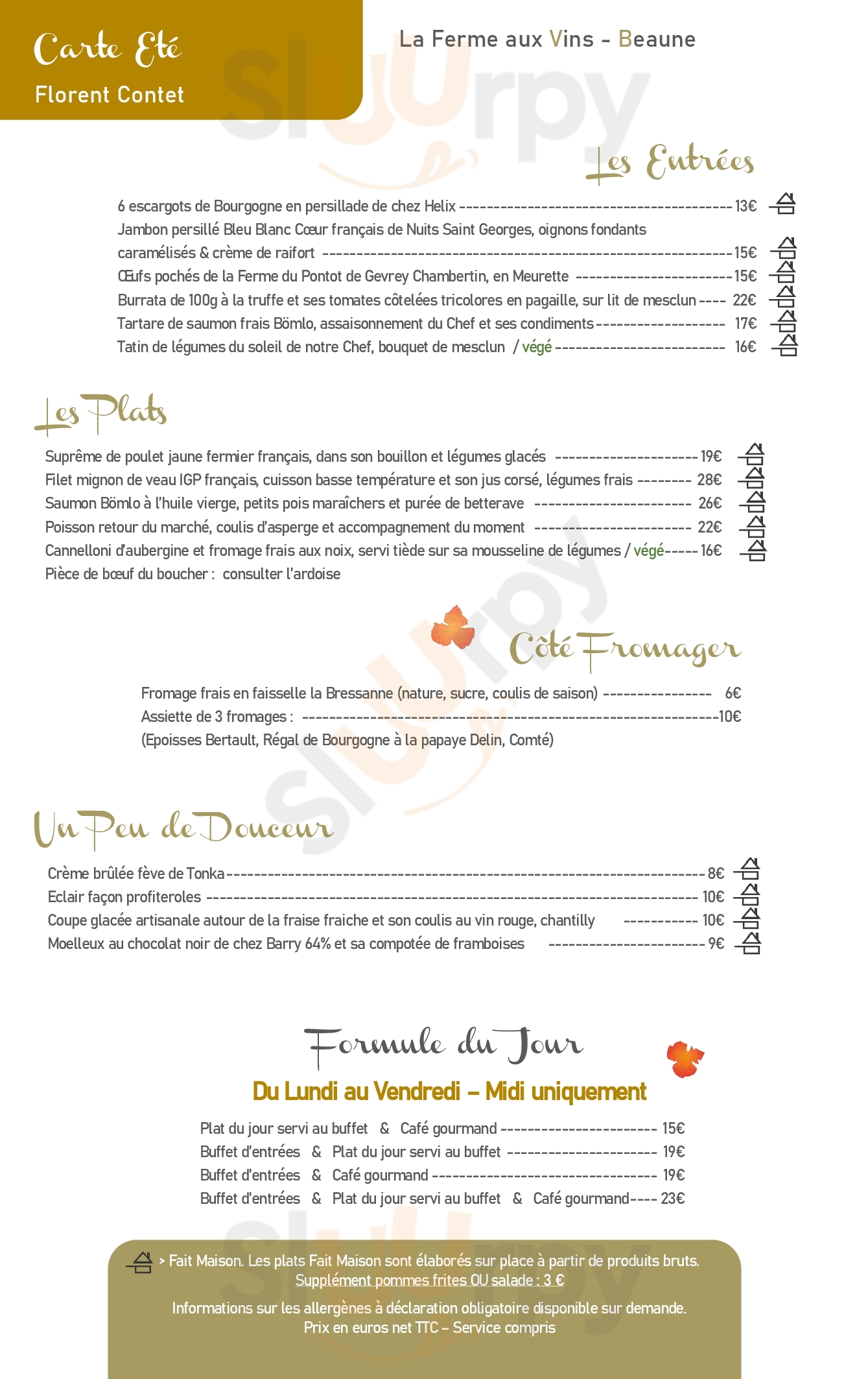 La Ferme Aux Vins Beaune Menu - 1