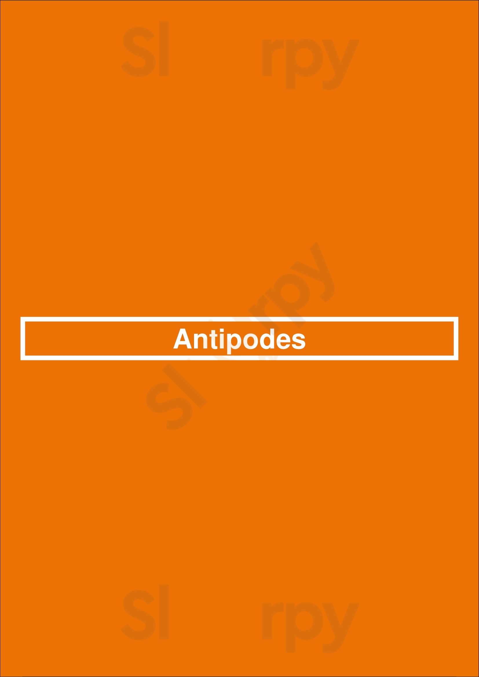 Antipodes Poitiers Menu - 1