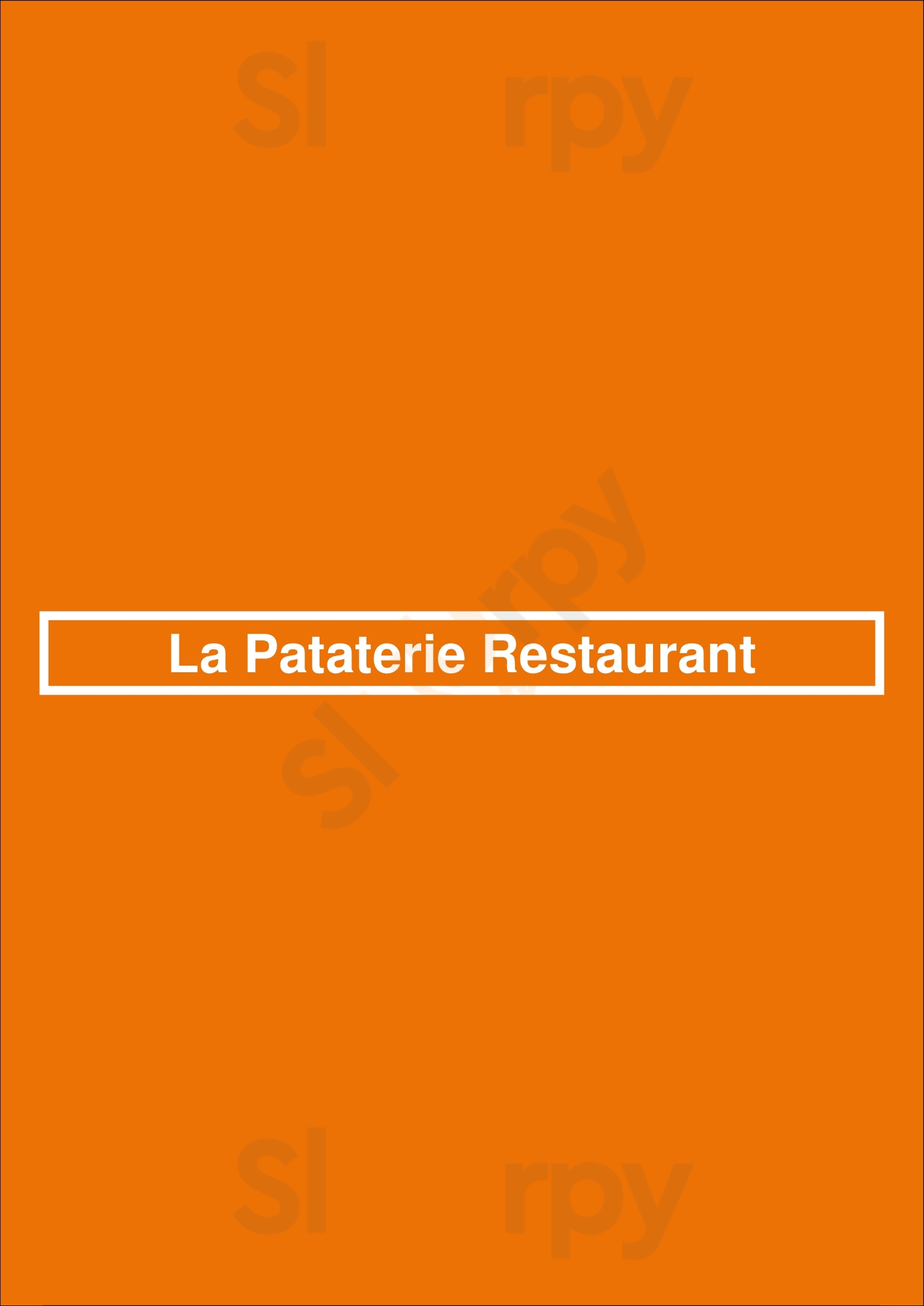 La Pataterie Restaurant Limoges Menu - 1