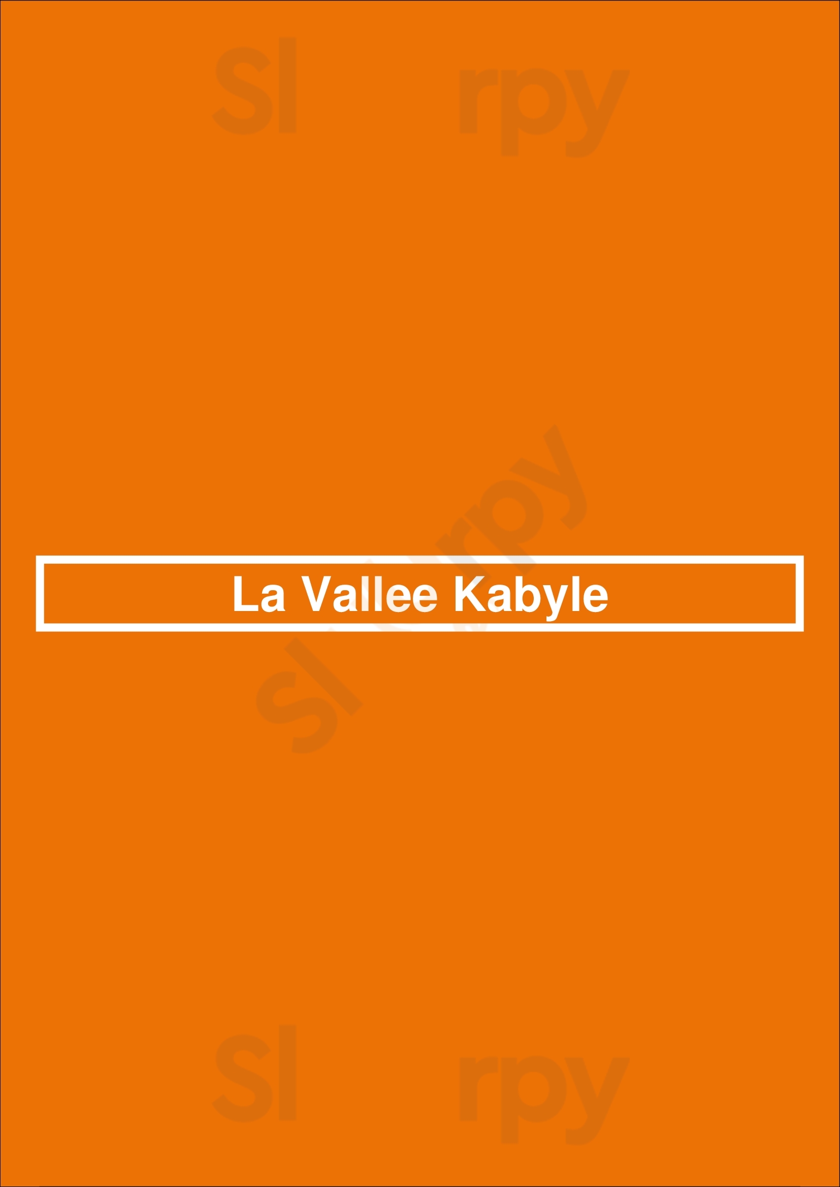 La Vallée Kabyle La Rochelle La Rochelle Menu - 1