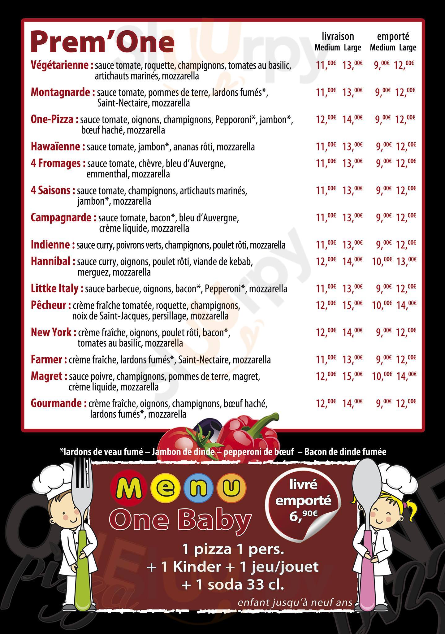 One Pizza Narbonne Menu - 1