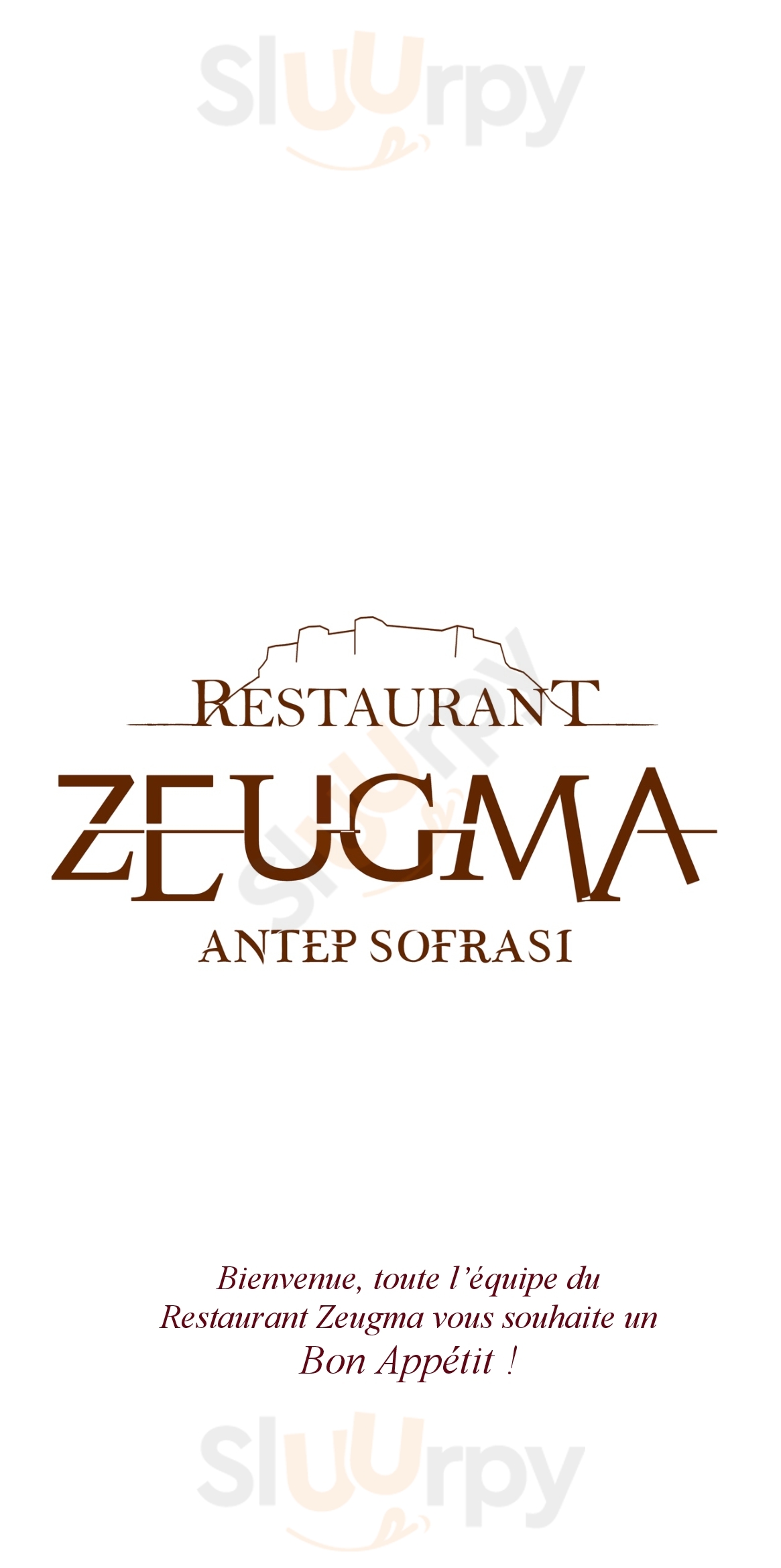 Restaurant Zeugma Nancy Menu - 1
