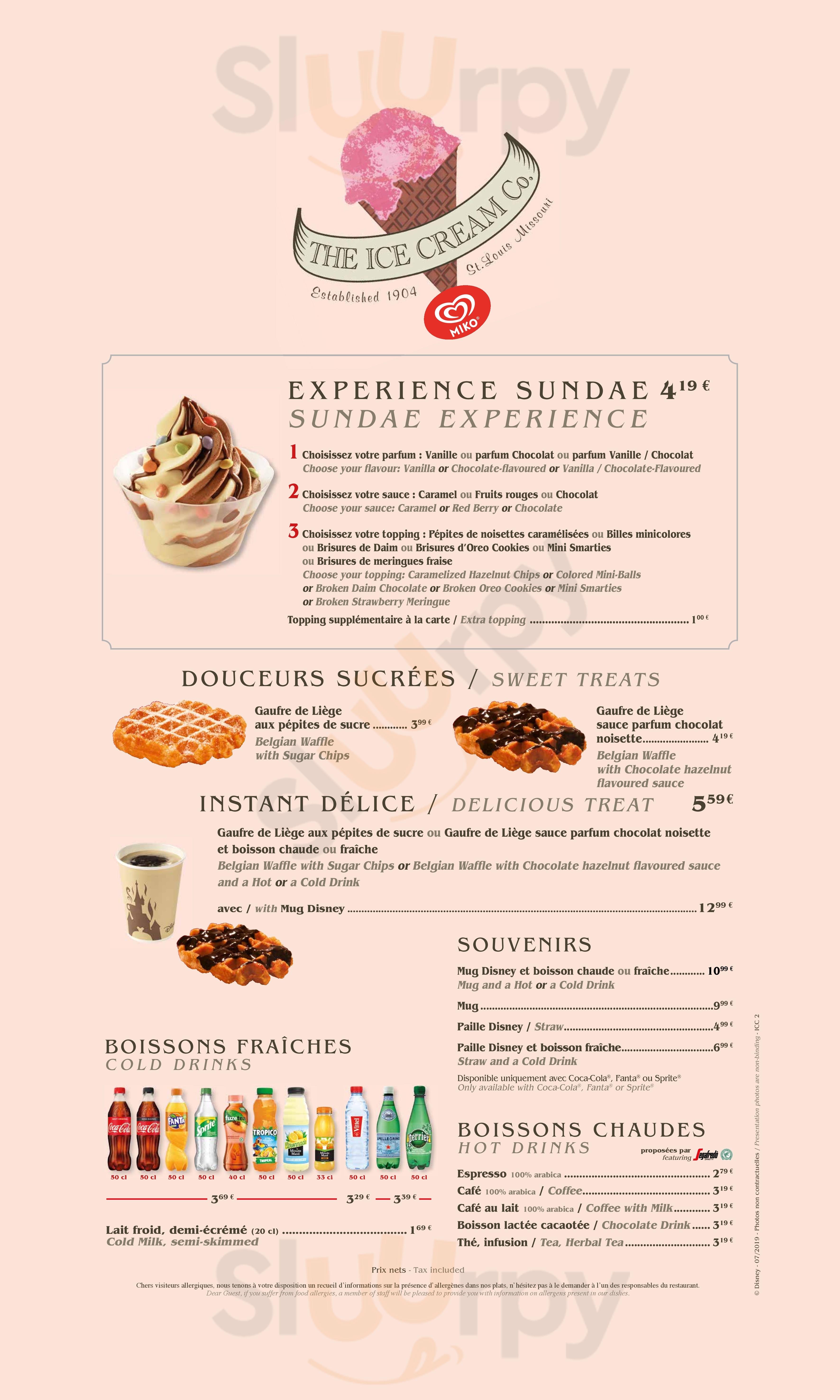 The Ice Cream Company Marne-la-Vallée Menu - 1