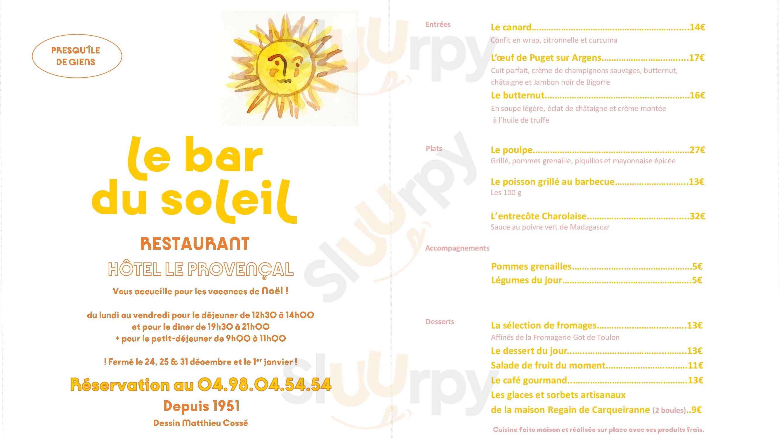 Le Bar Du Soleil Giens Menu - 1