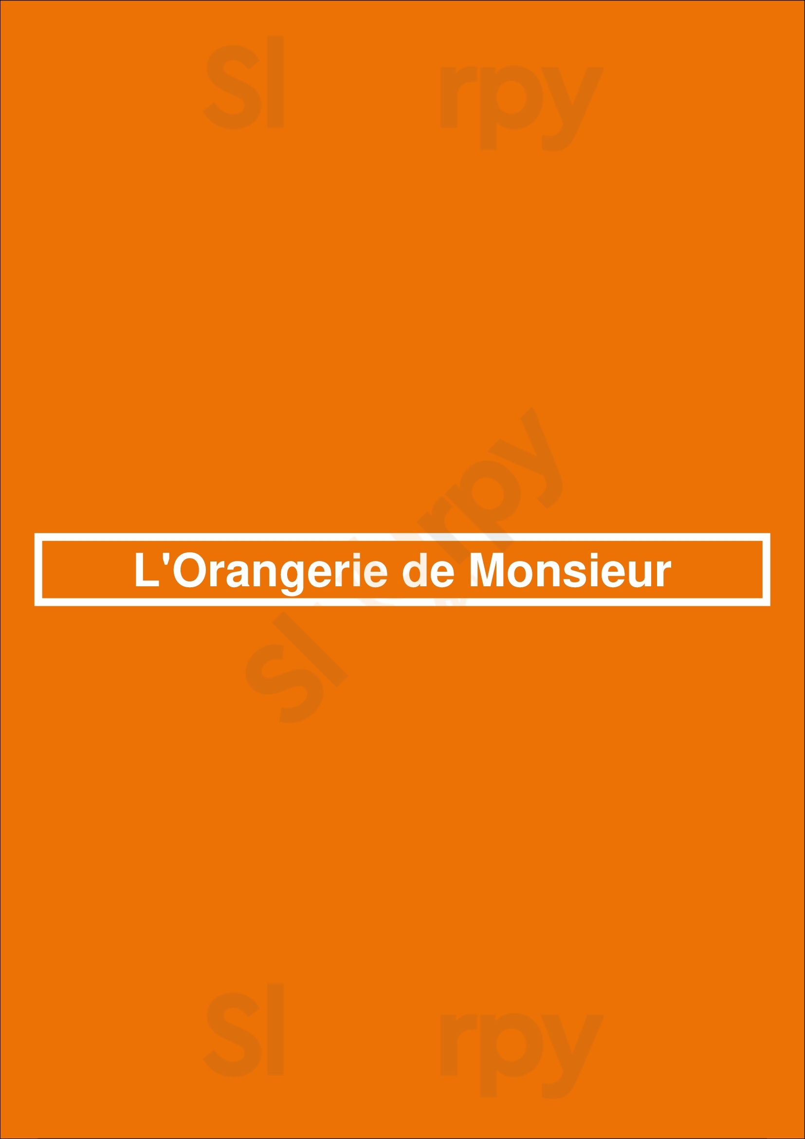 L'orangerie De Monsieur Versailles Menu - 1