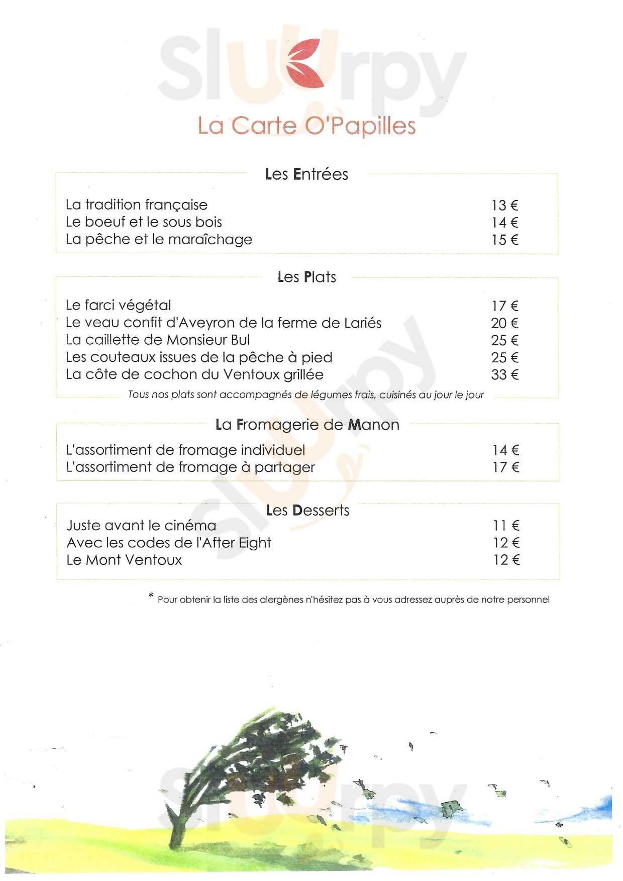 O Papilles - Le Restaurant Avignon Menu - 1