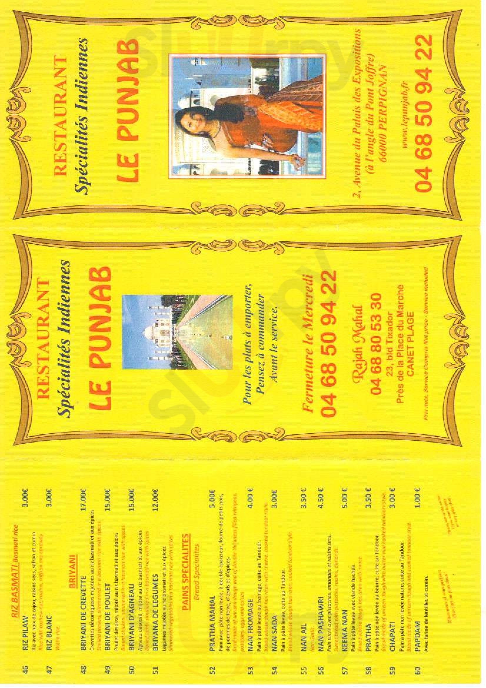 Le Punjab Perpignan Menu - 1