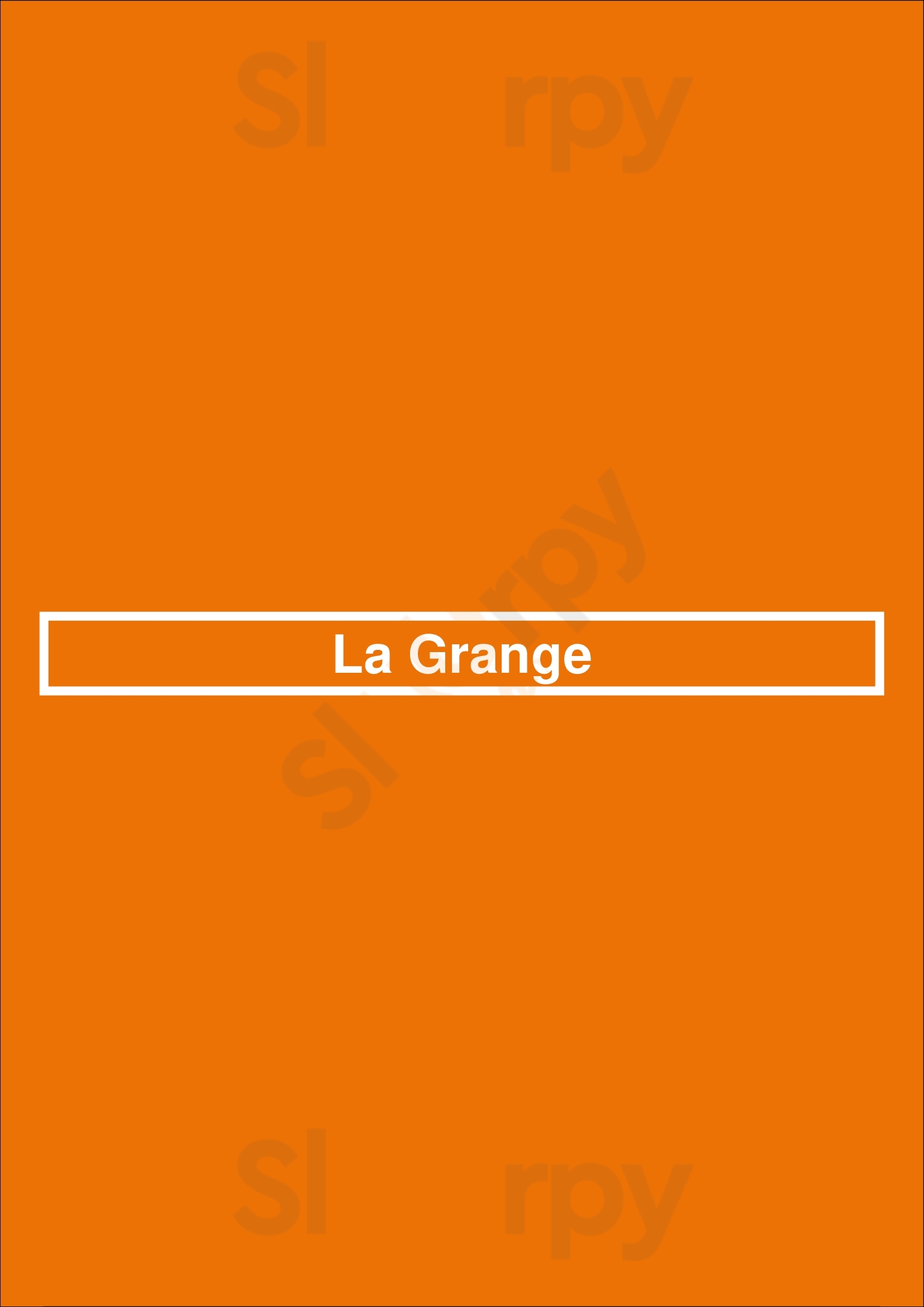 La Grange Quimper Menu - 1