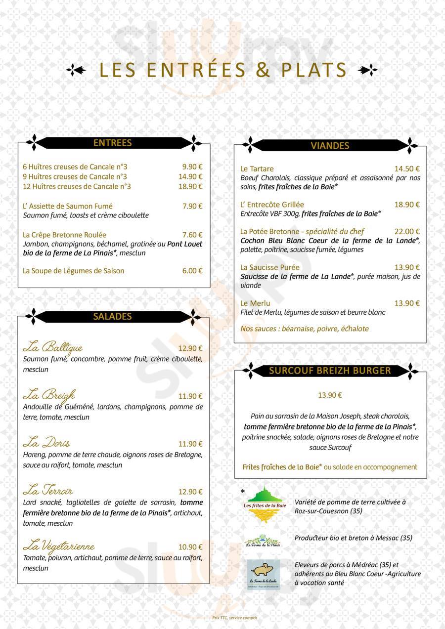 Le Surcouf - Brasserie Bretonne Rennes Menu - 1