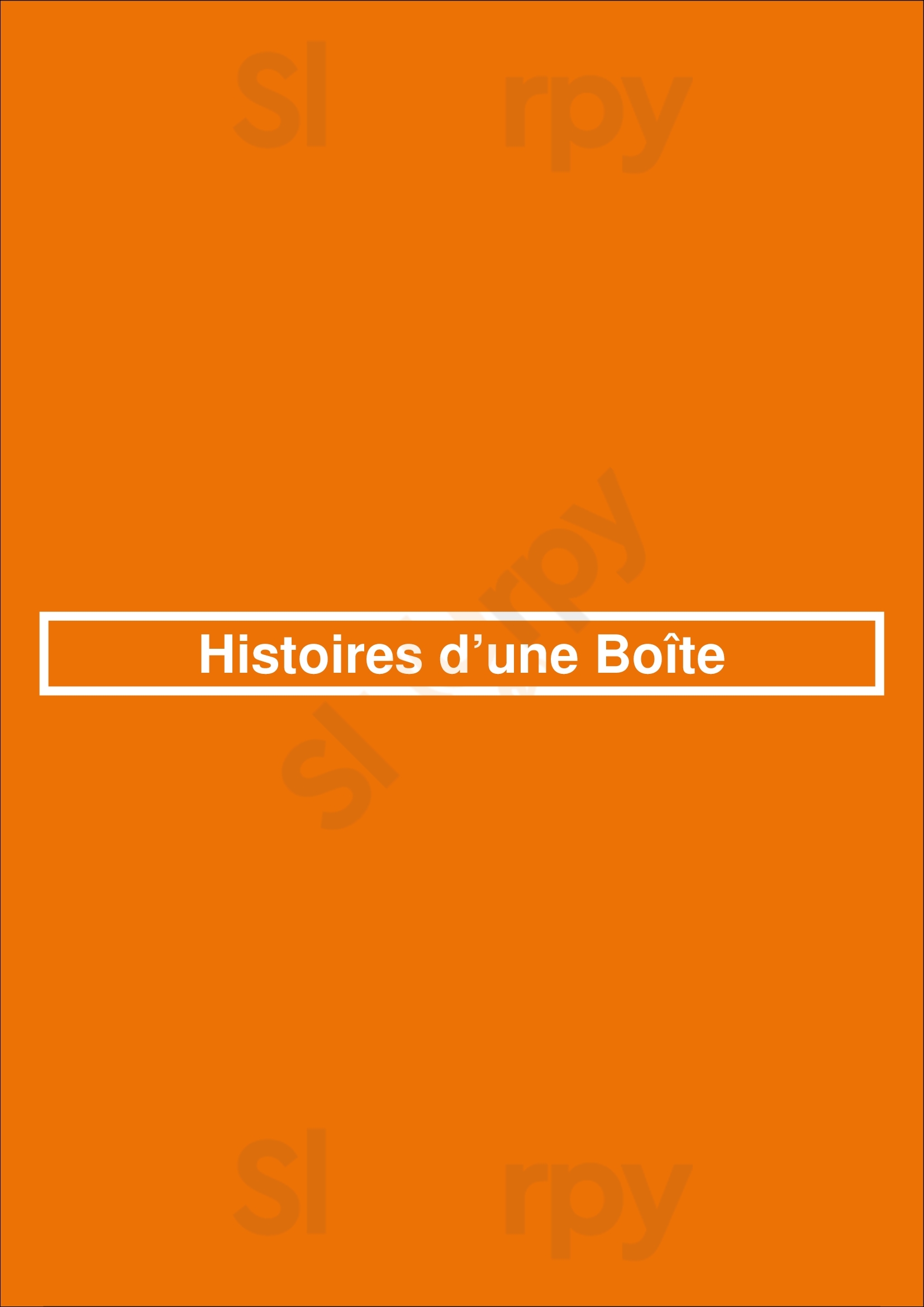 Histoires D’une Boîte Valenciennes Menu - 1