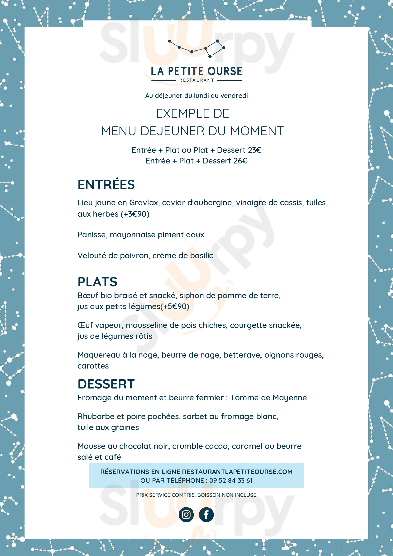 Main Menu - La Petite Ourse