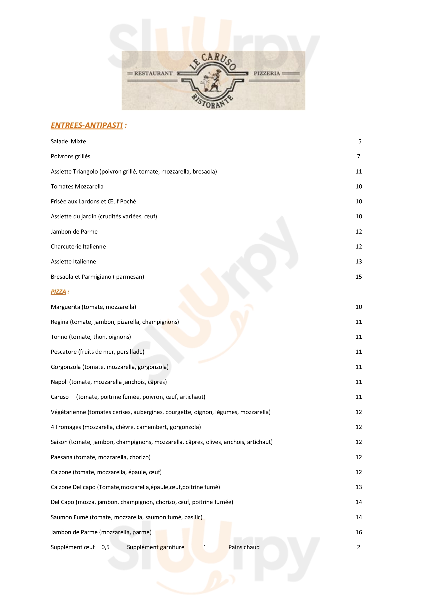 Le Caruso men Puteaux Menu principal Sluurpy