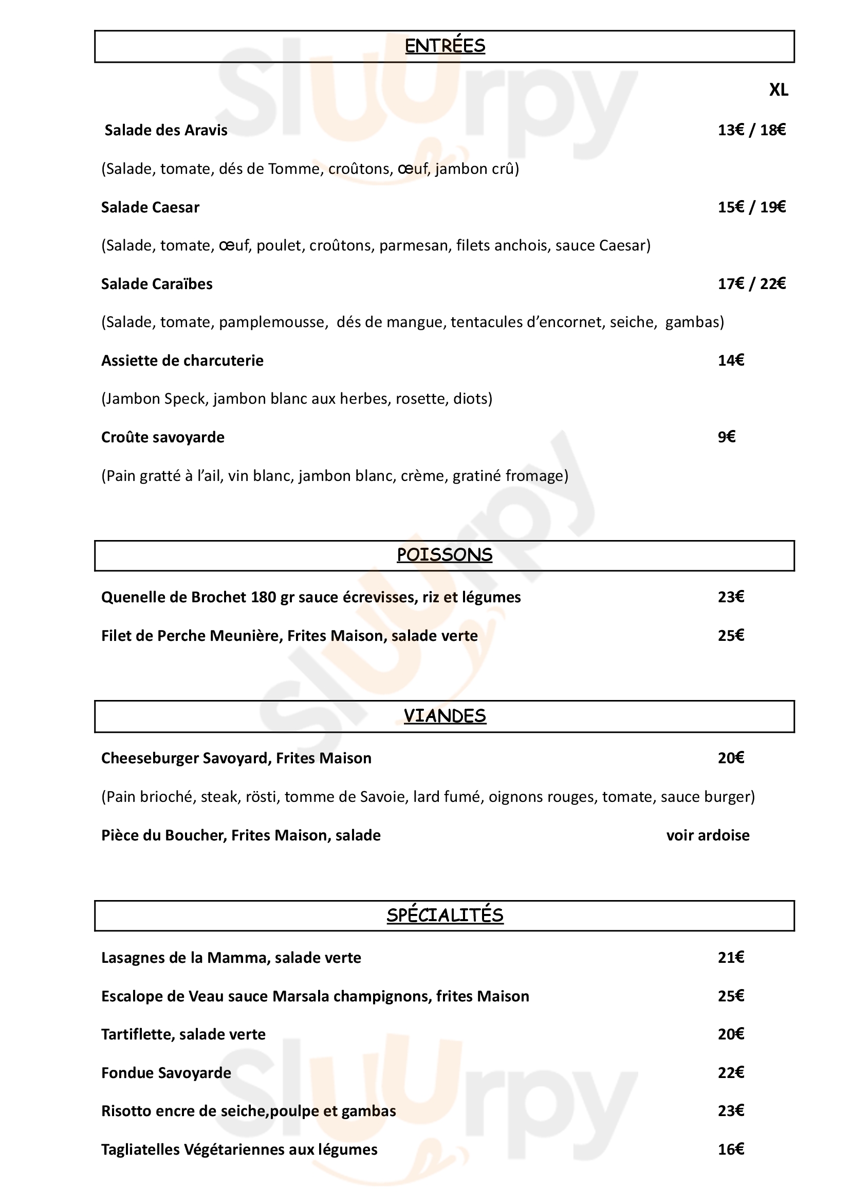 La Mamma Annecy Menu - 1