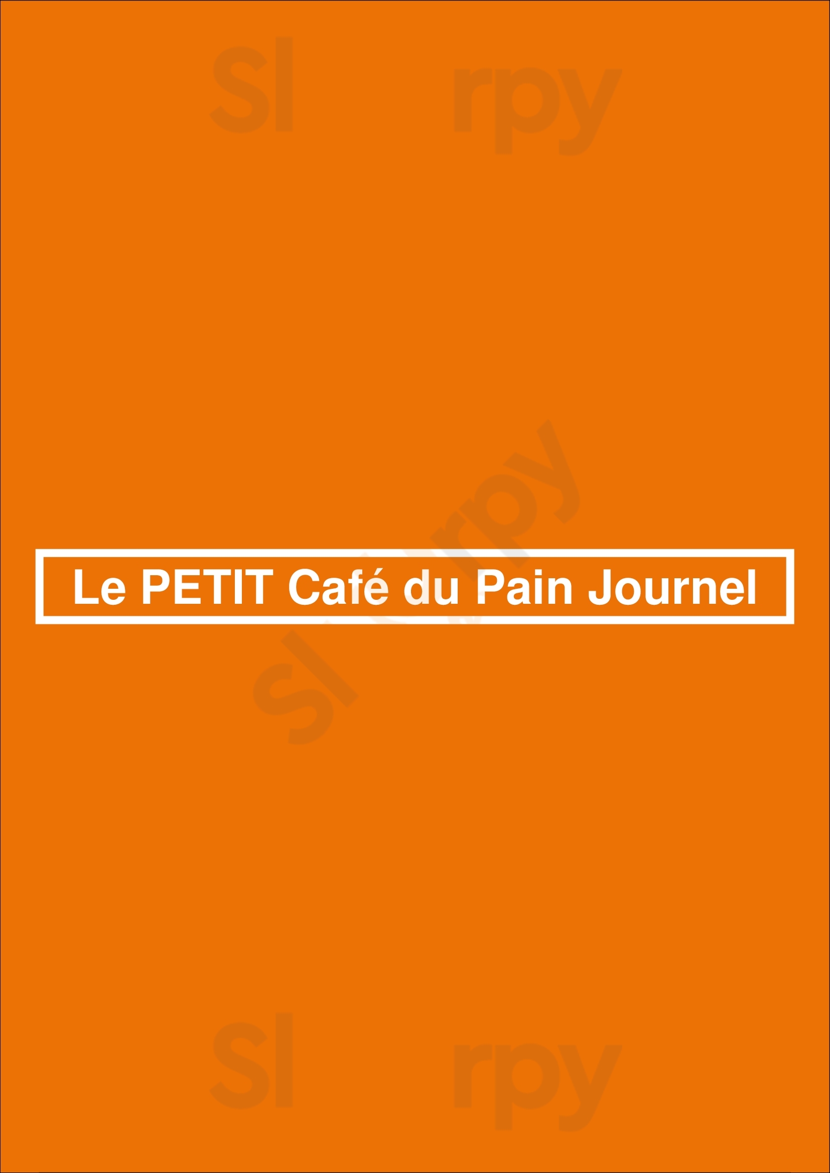 Le Petit Café Du Pain Journel Versailles Menu - 1