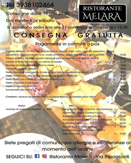 Menu take away