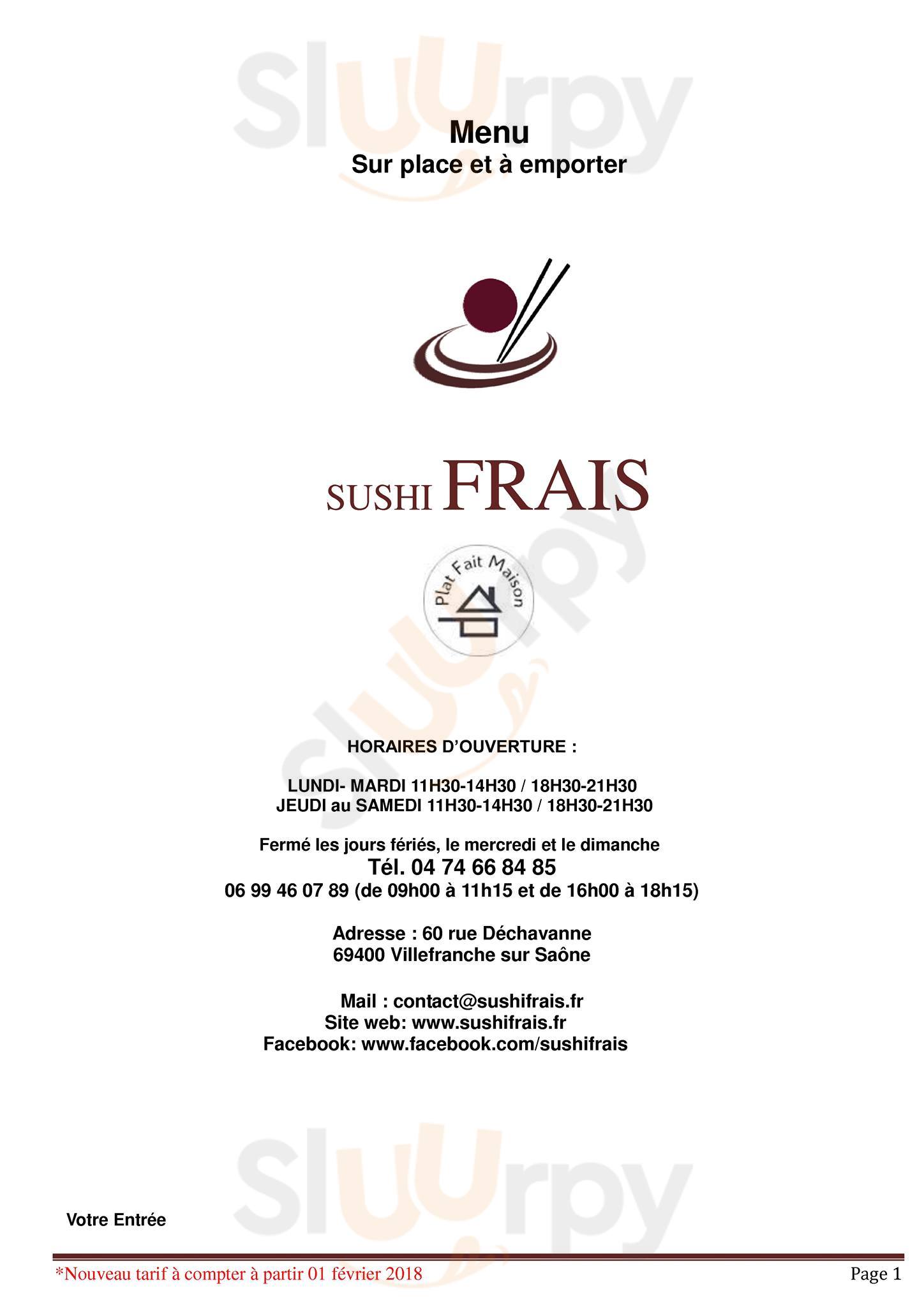 Sushi Frais Villefranche-sur-Saône Menu - 1