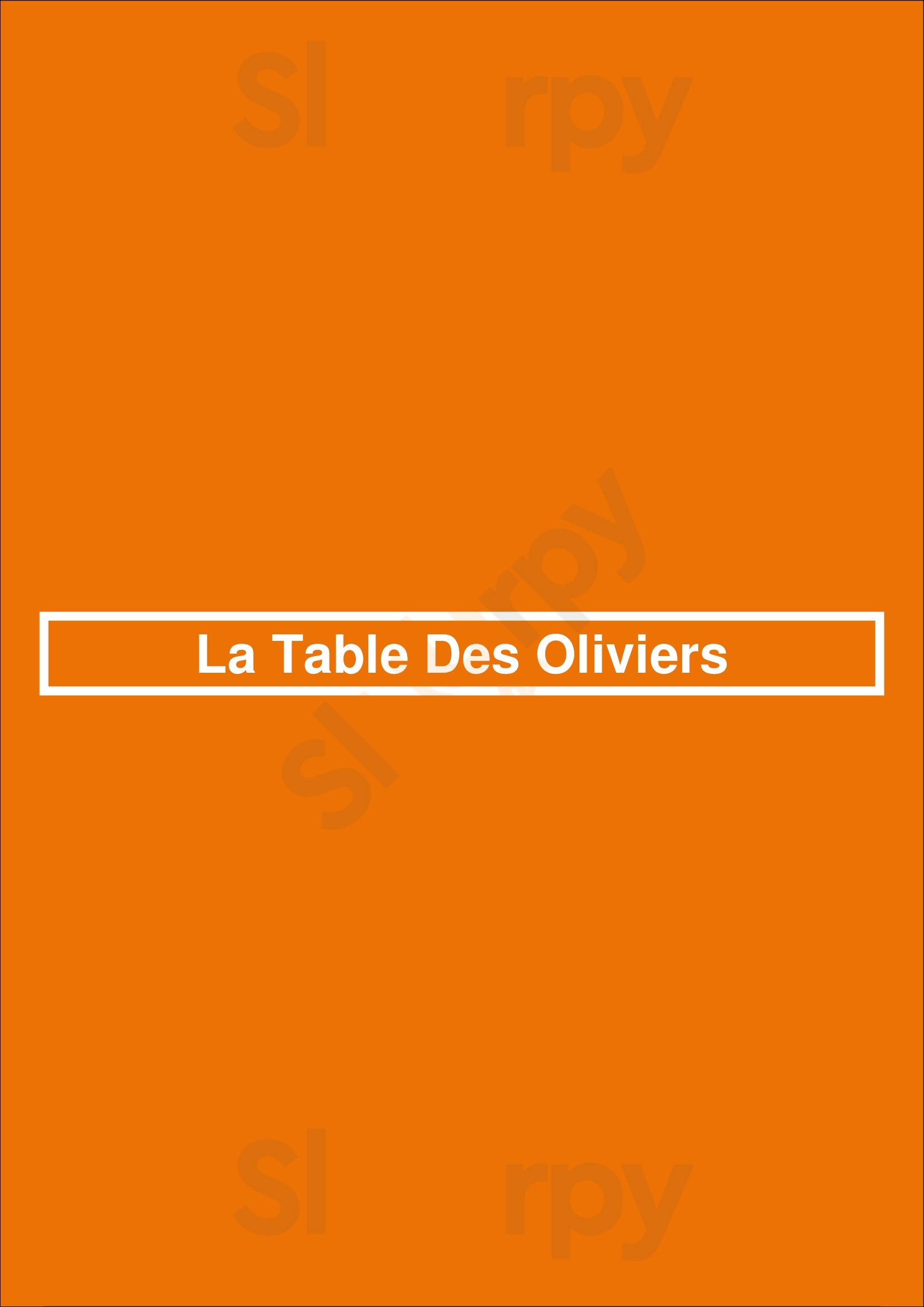La Table Des Oliviers Neuilly-sur-Seine Menu - 1