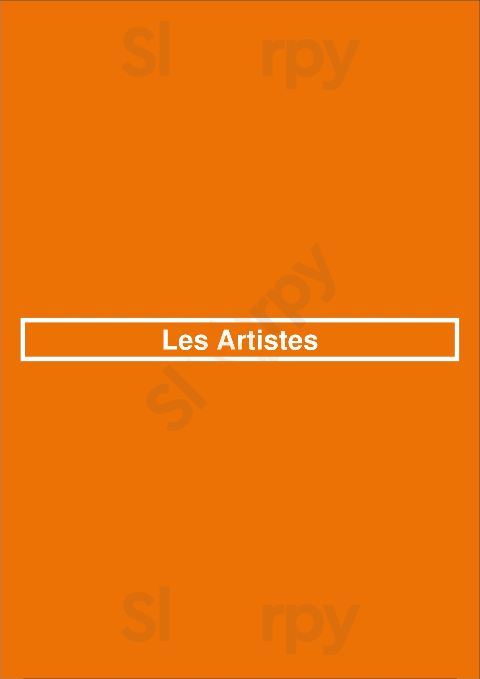 Les Artistes Vincennes Menu - 1