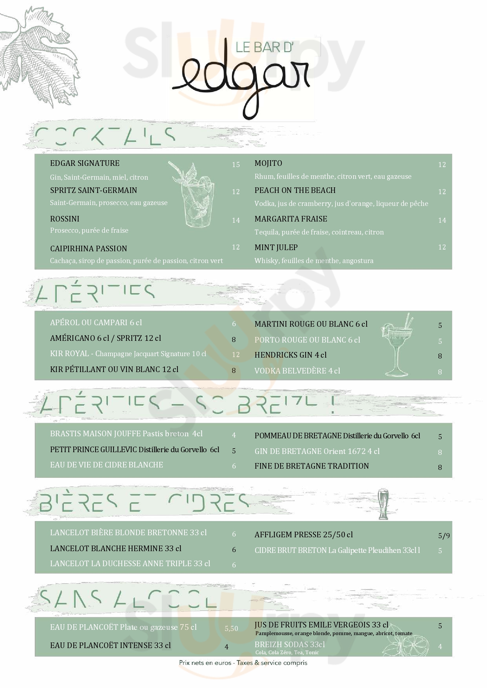 La Table D'edgar Saint-Brieuc Menu - 1