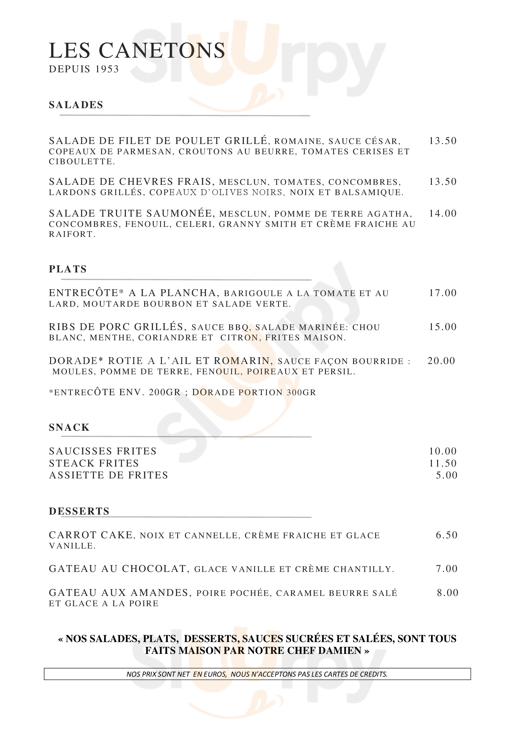 Les Canetons Cavalière Menu - 1