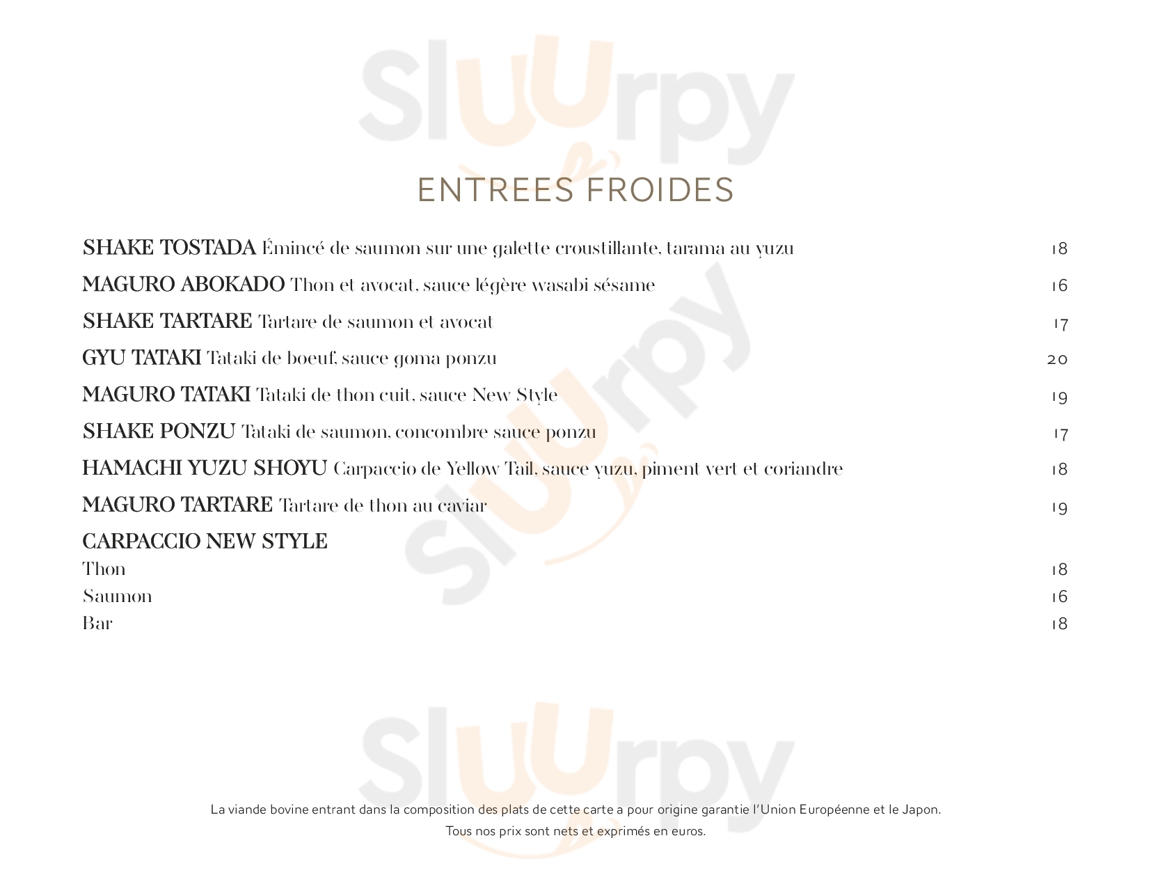 Orient Extreme Neuilly-sur-Seine Menu - 1