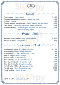 Menu dolci