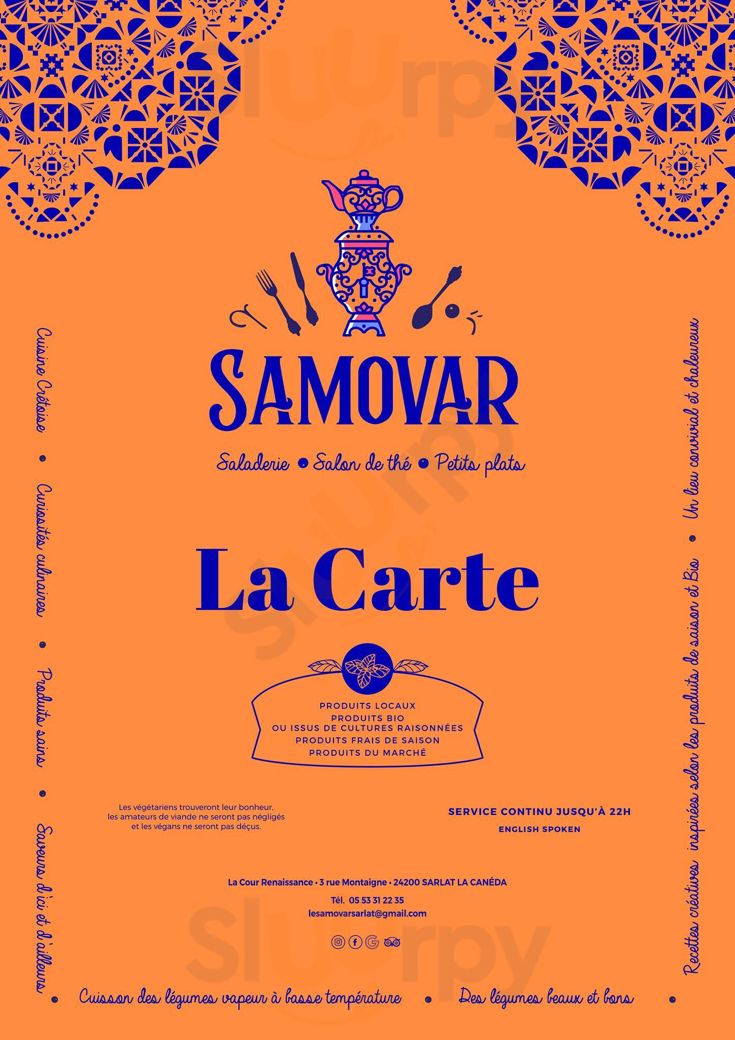 Le Samovar Sarlat La Canéda  Sarlat la Canéda Menu - 1