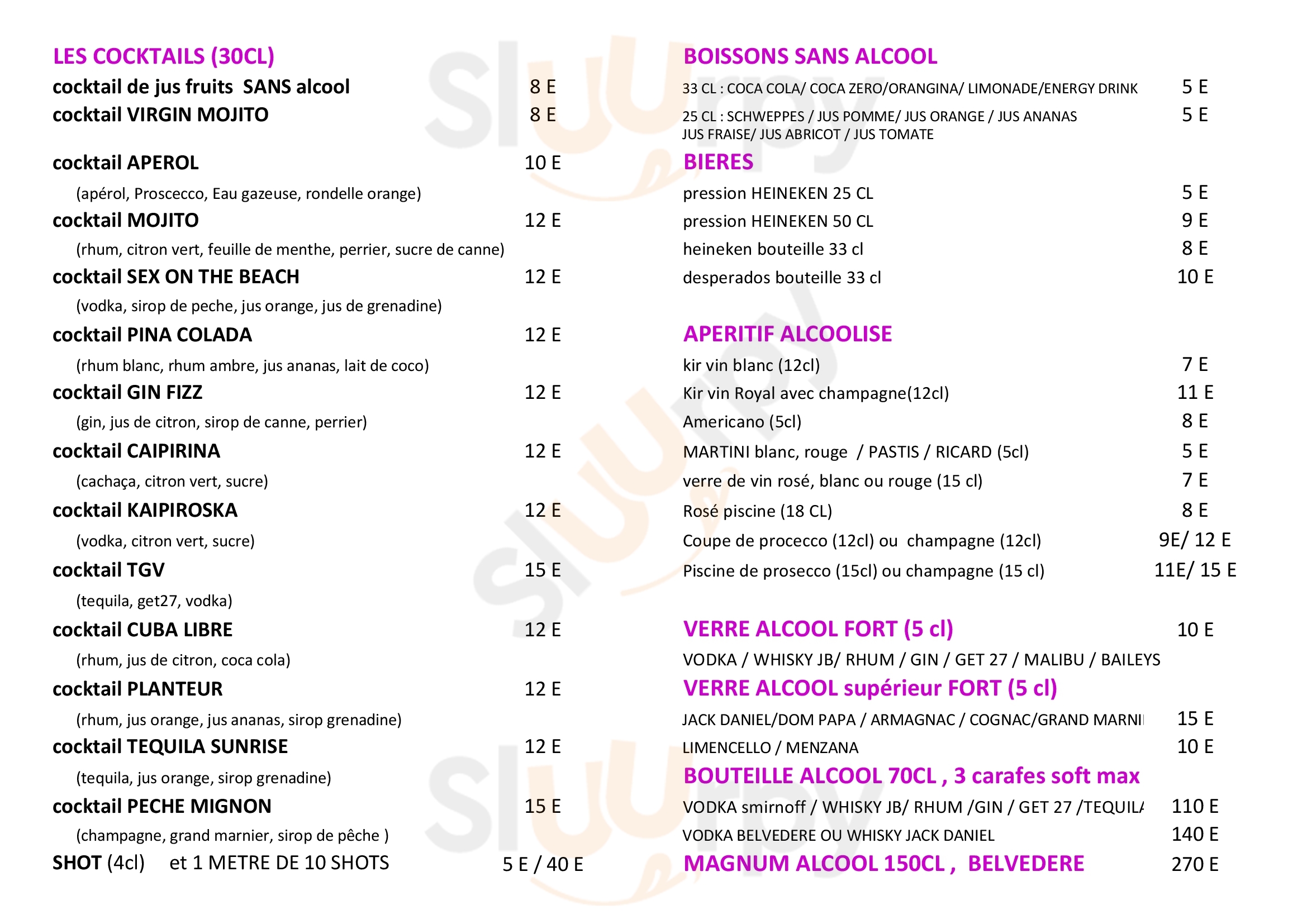 Beach Klubber Villeneuve-Loubet Menu - 1