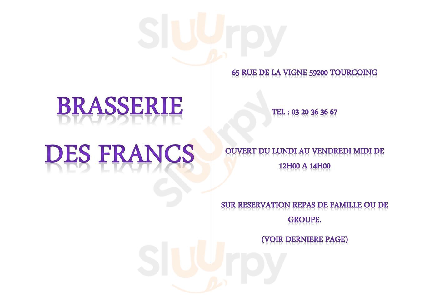 Brasserie Des Francs Tourcoing Menu - 1