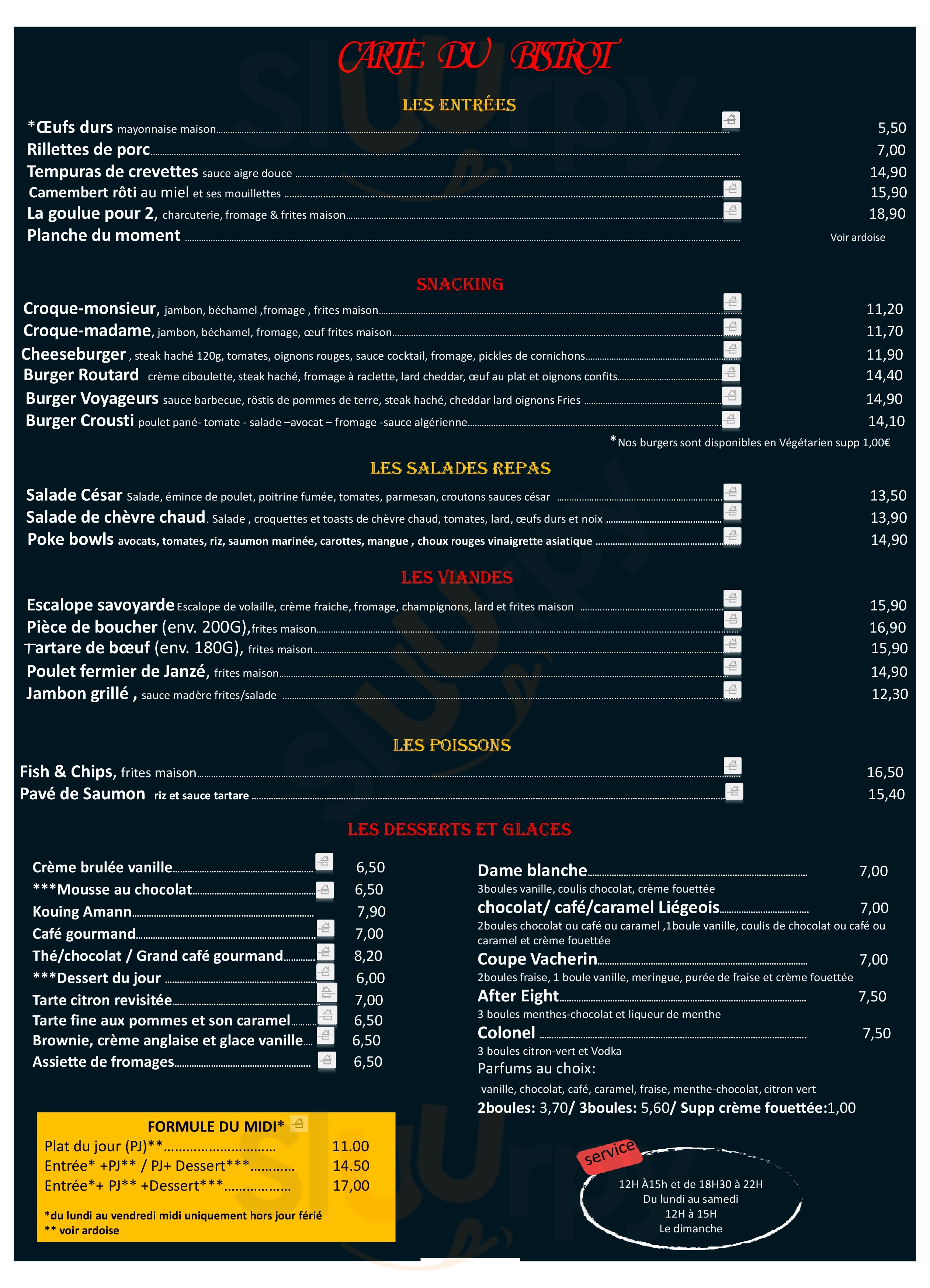 Bistrot Des Voyageurs Vitre Menu - 1