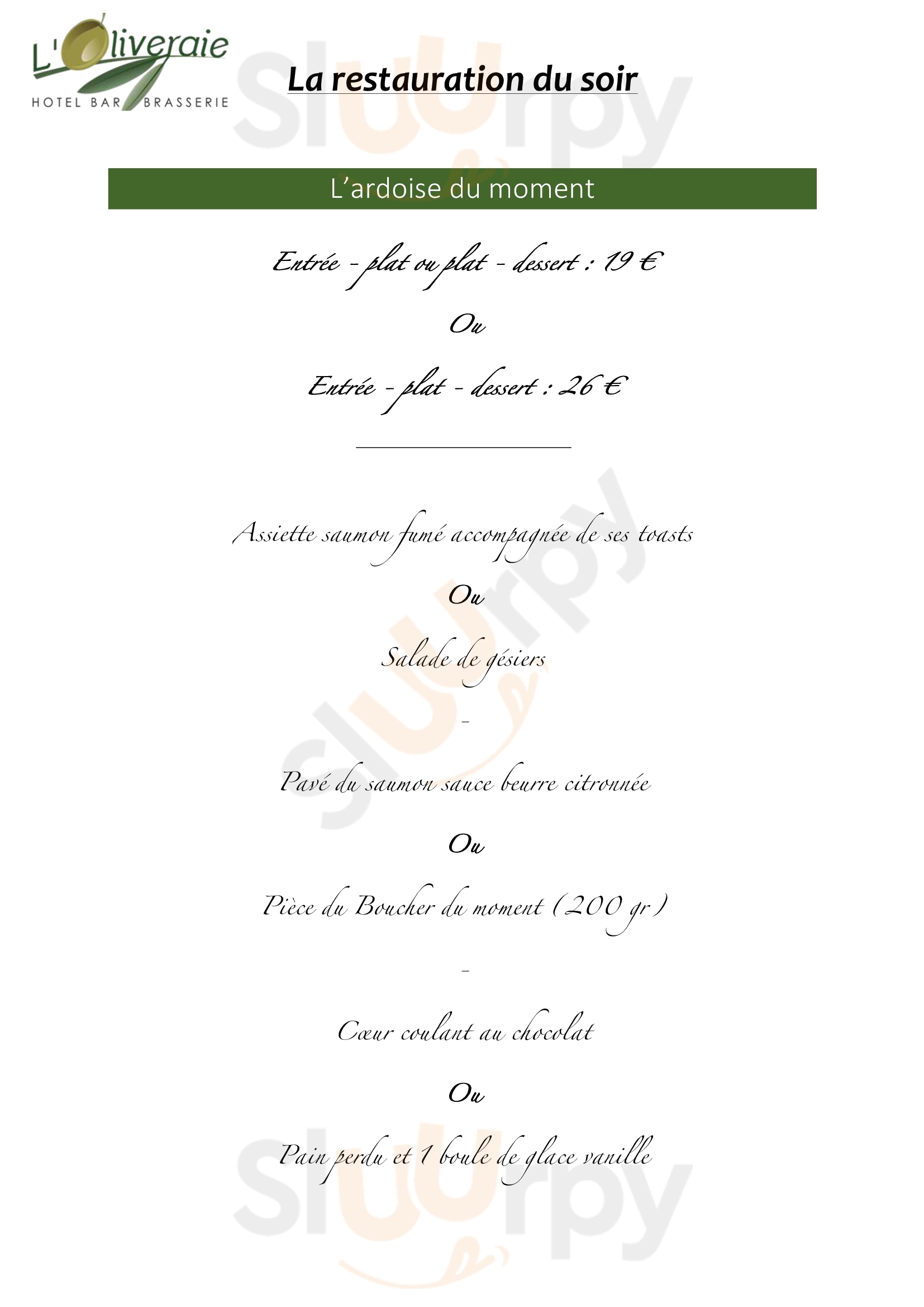 L'oliveraie Cognac Menu - 1