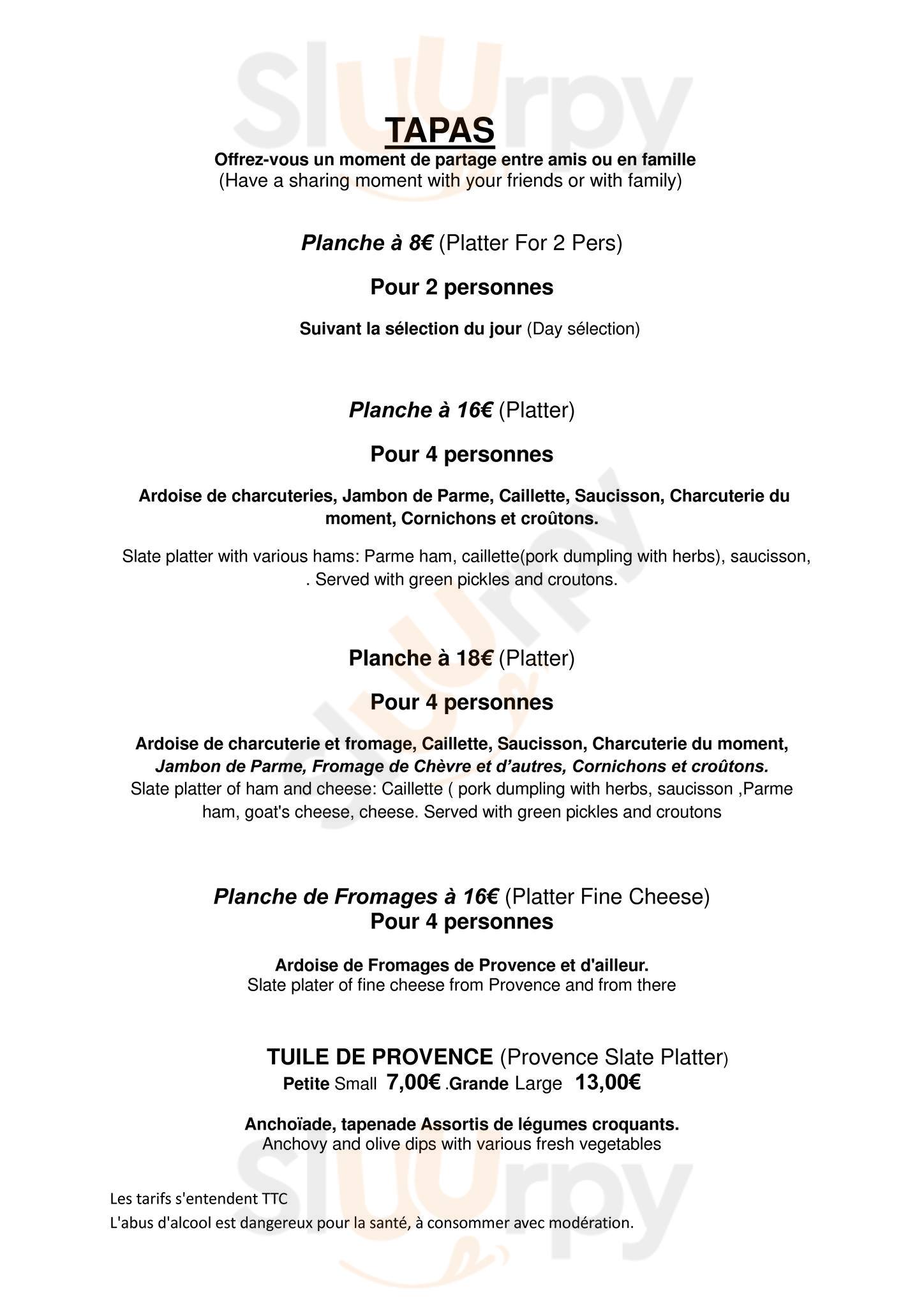 Le Canap’ Sisteron Menu - 1