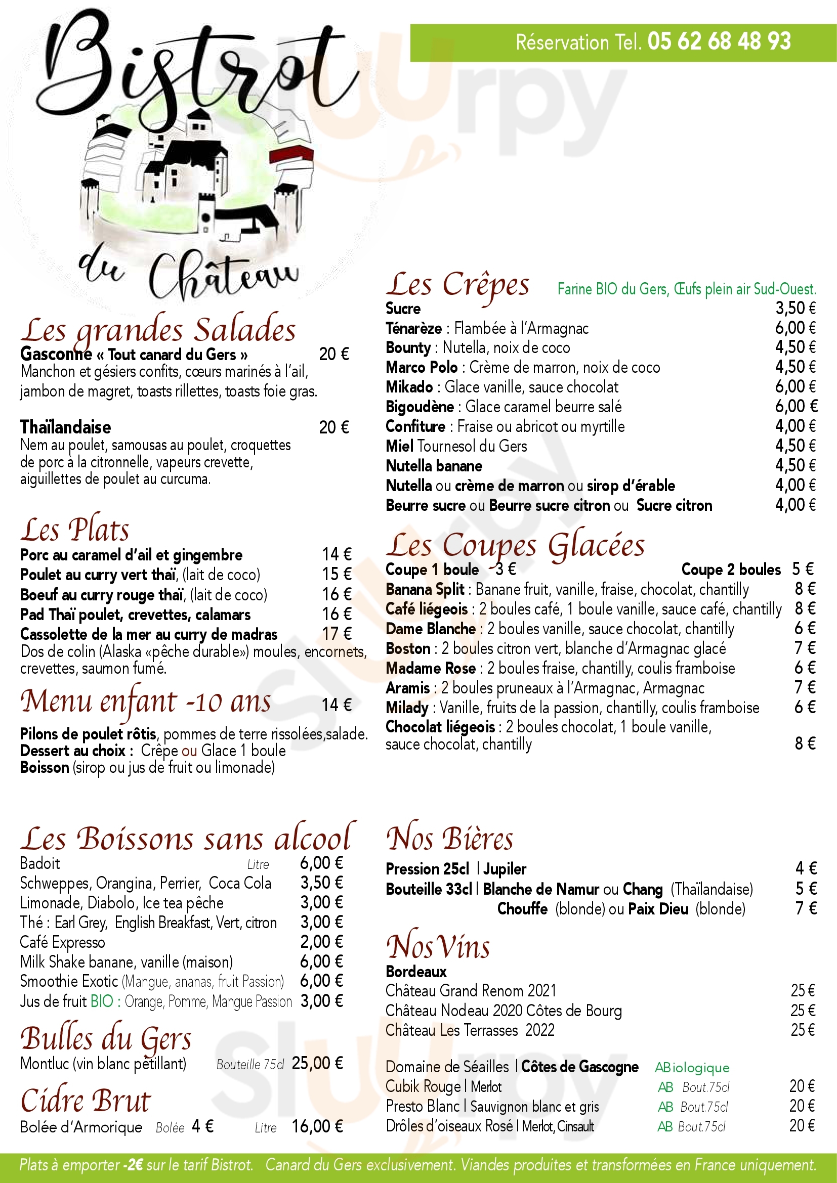 Bistrot Du Château Larressingle  Larressingle Menu - 1