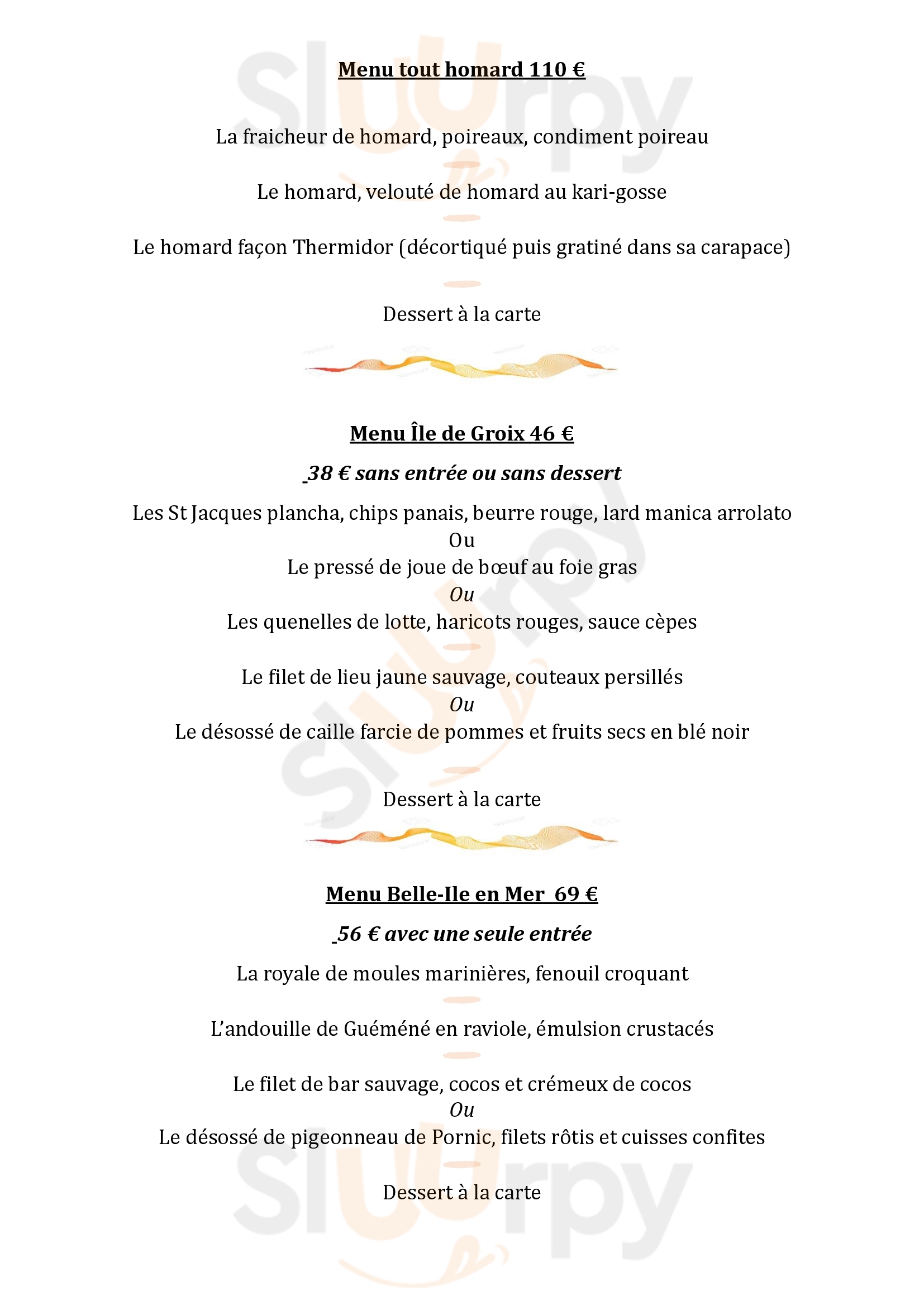 Le Vivier Ploemeur Menu - 1