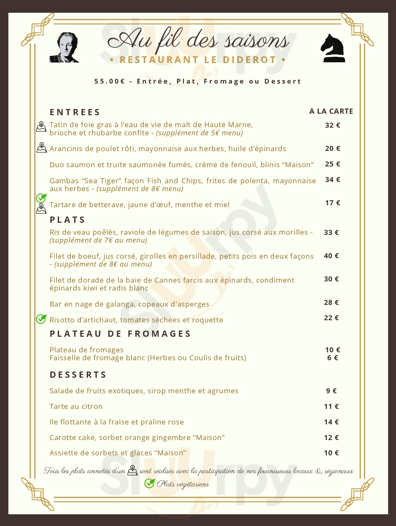 Hôtel Le Cheval Blanc Restaurant Langres Menu - 1