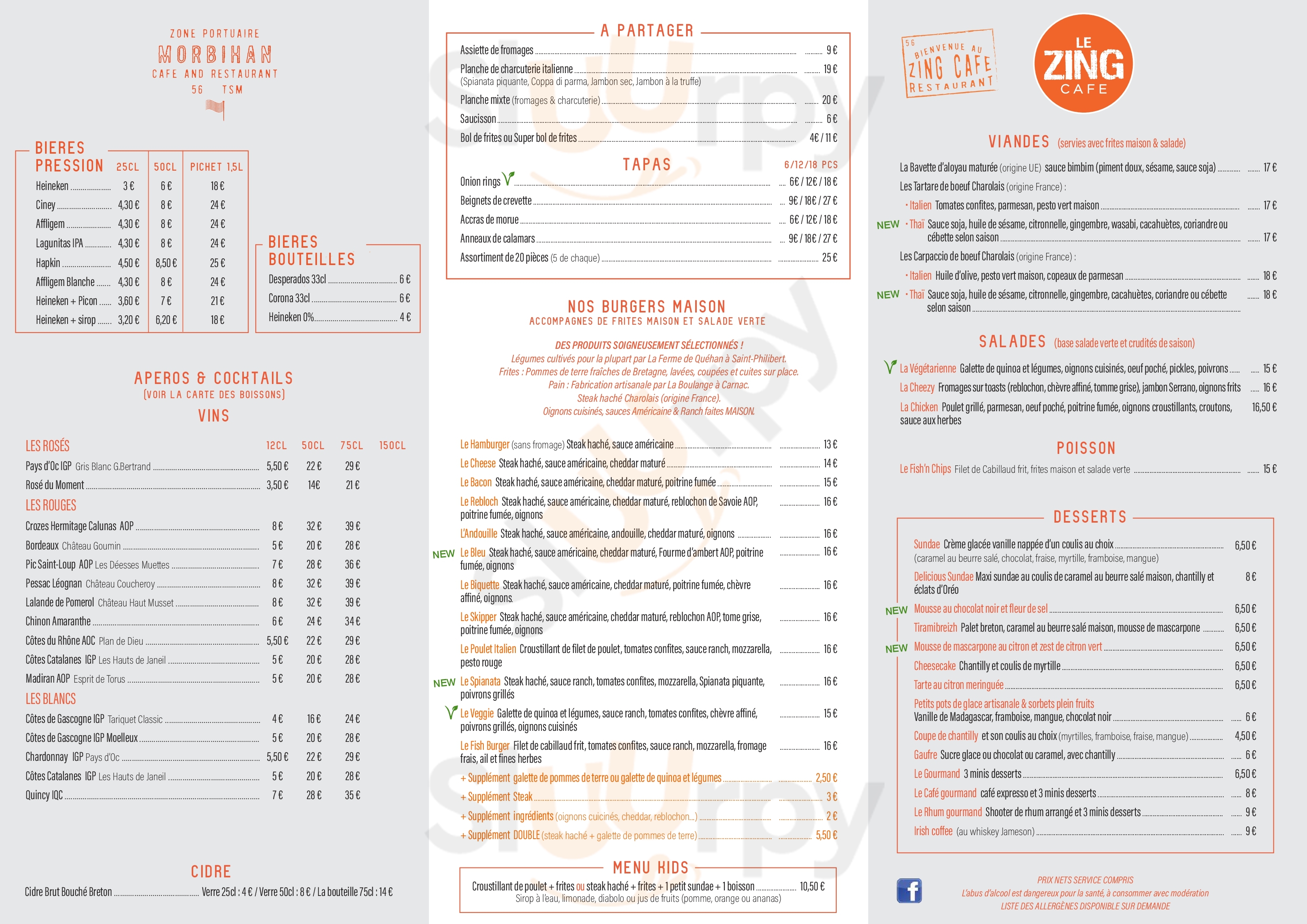 Le Zing Café La Trinite-sur-Mer Menu - 1